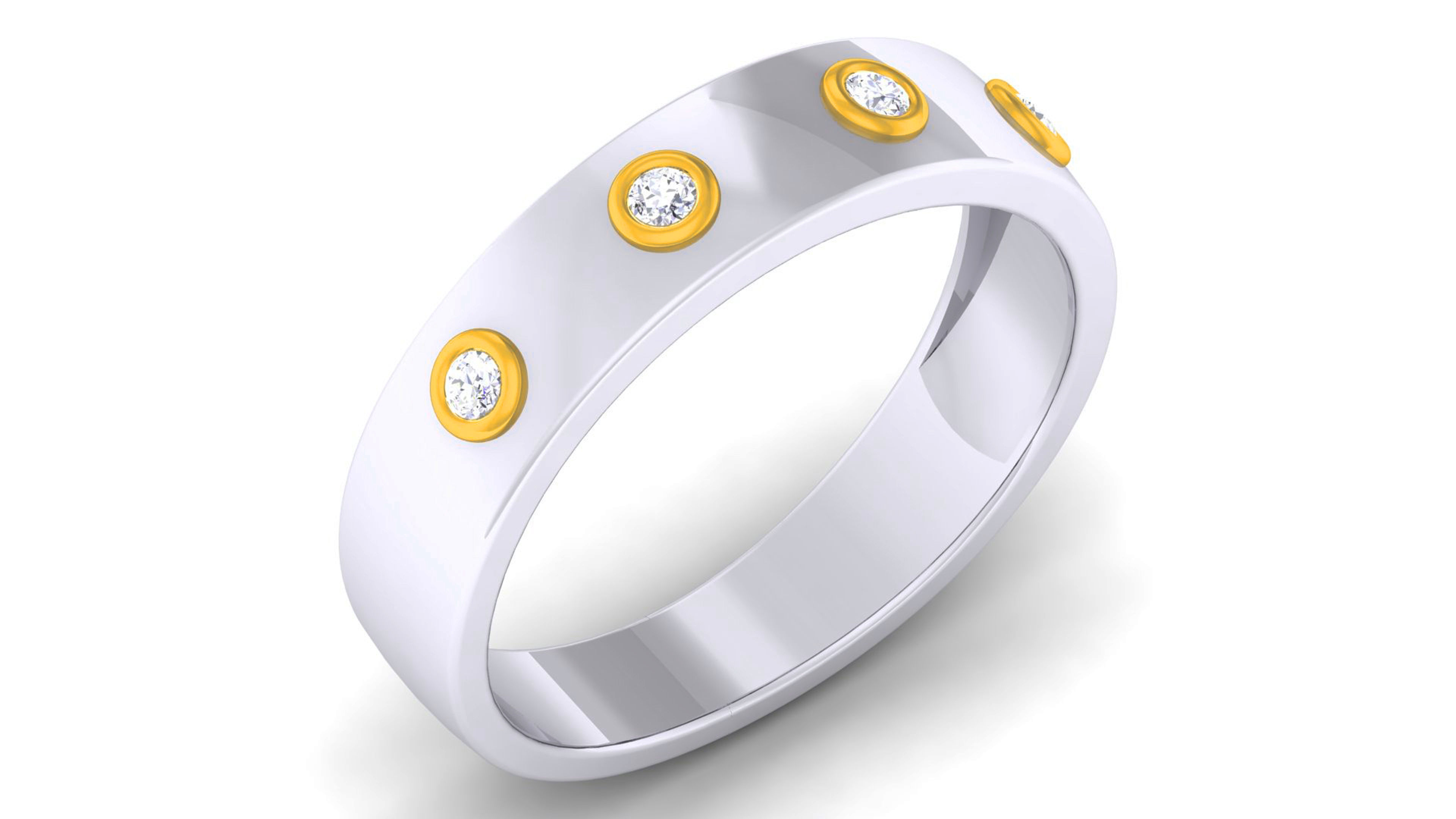Couple Band Ring 3dm render detail 3D print model_8