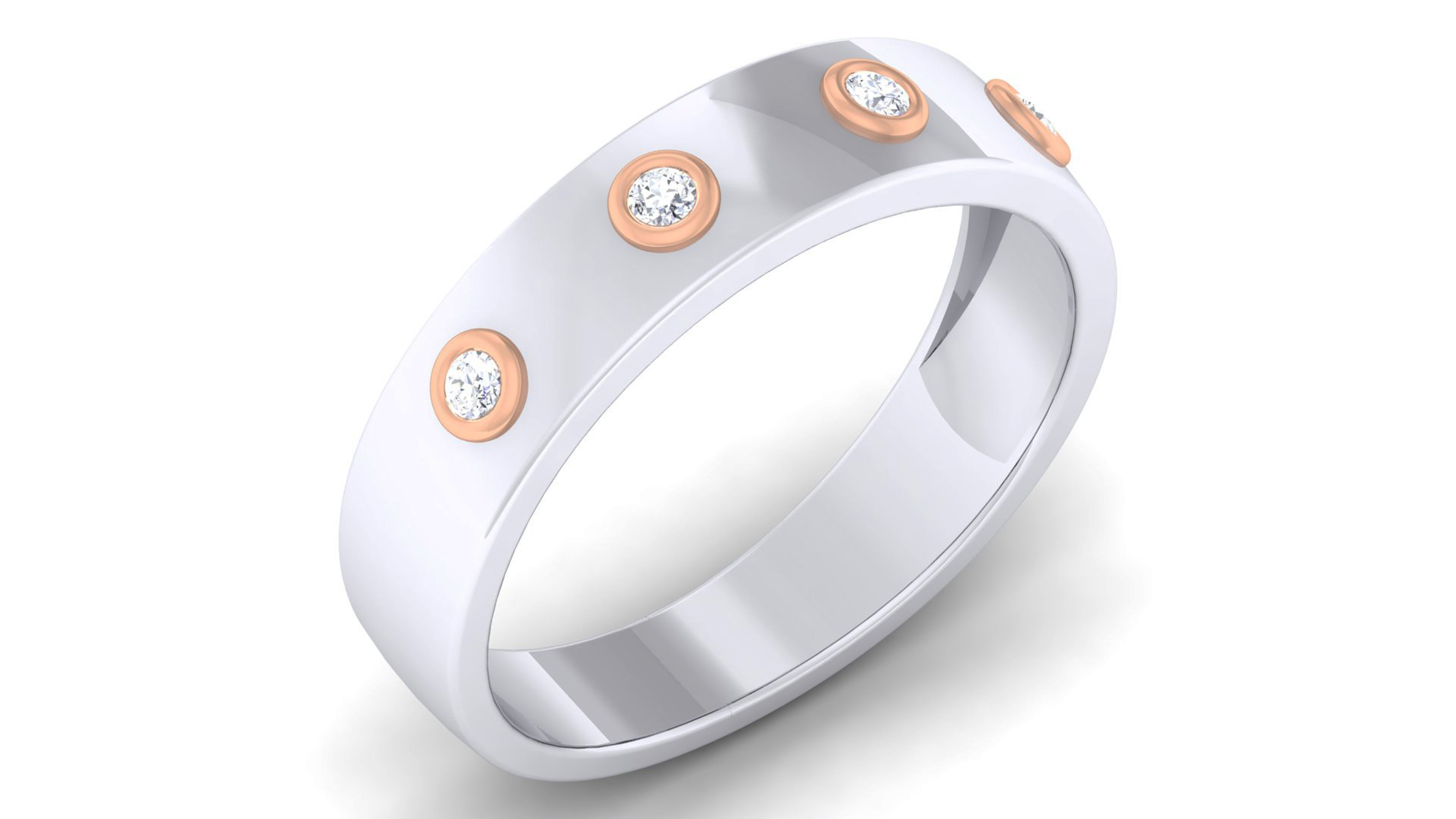 Couple Band Ring 3dm render detail 3D print model_6