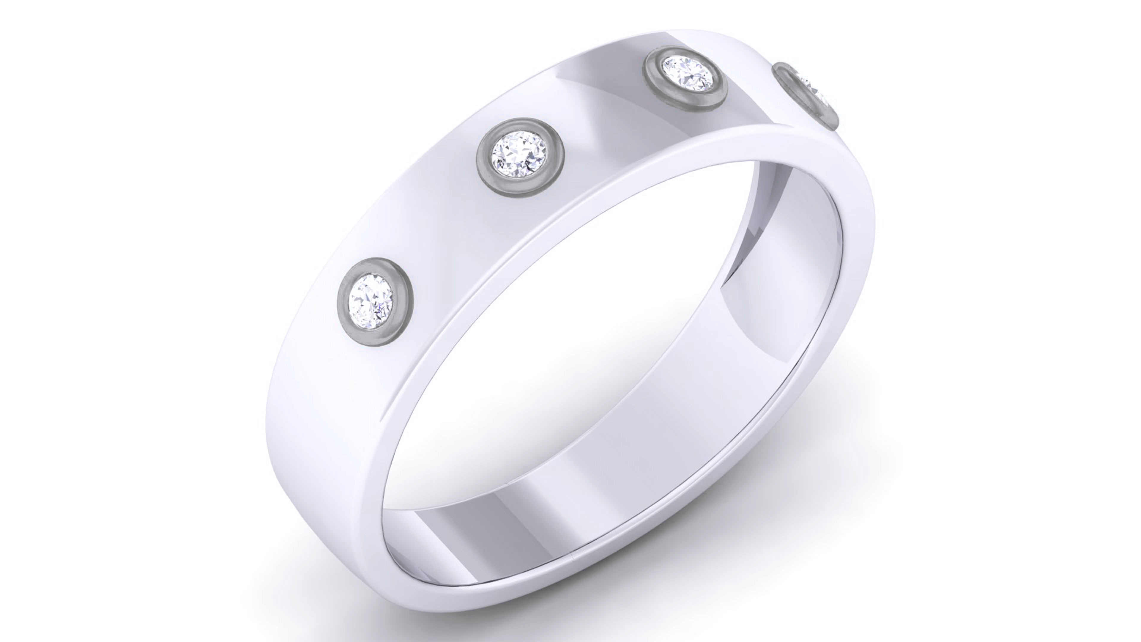 Couple Band Ring 3dm render detail 3D print model_7