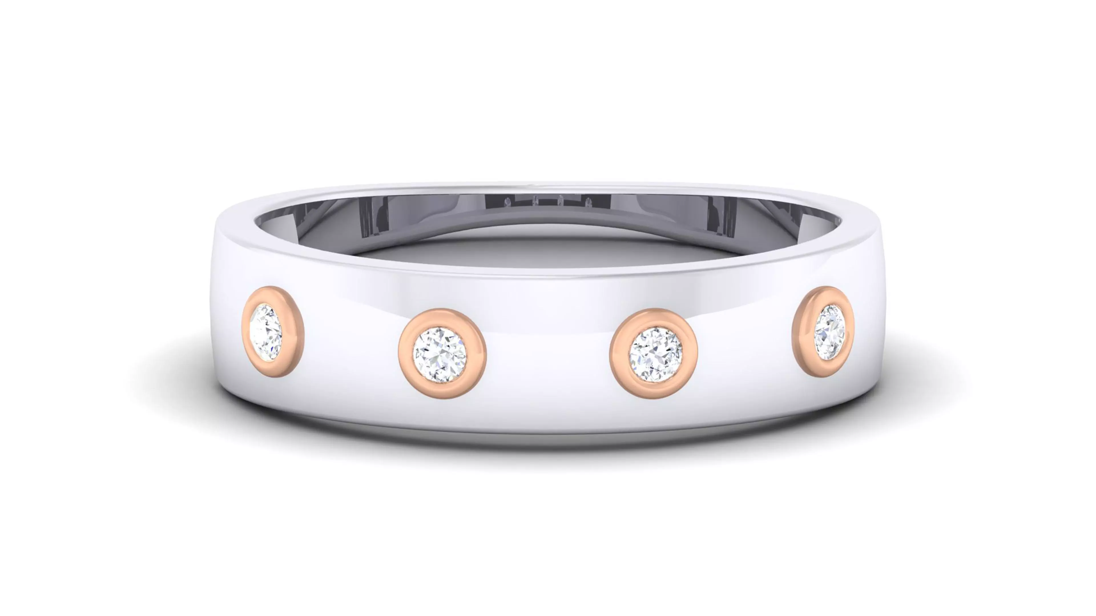 Couple Band Ring 3dm render detail 3D print model_0