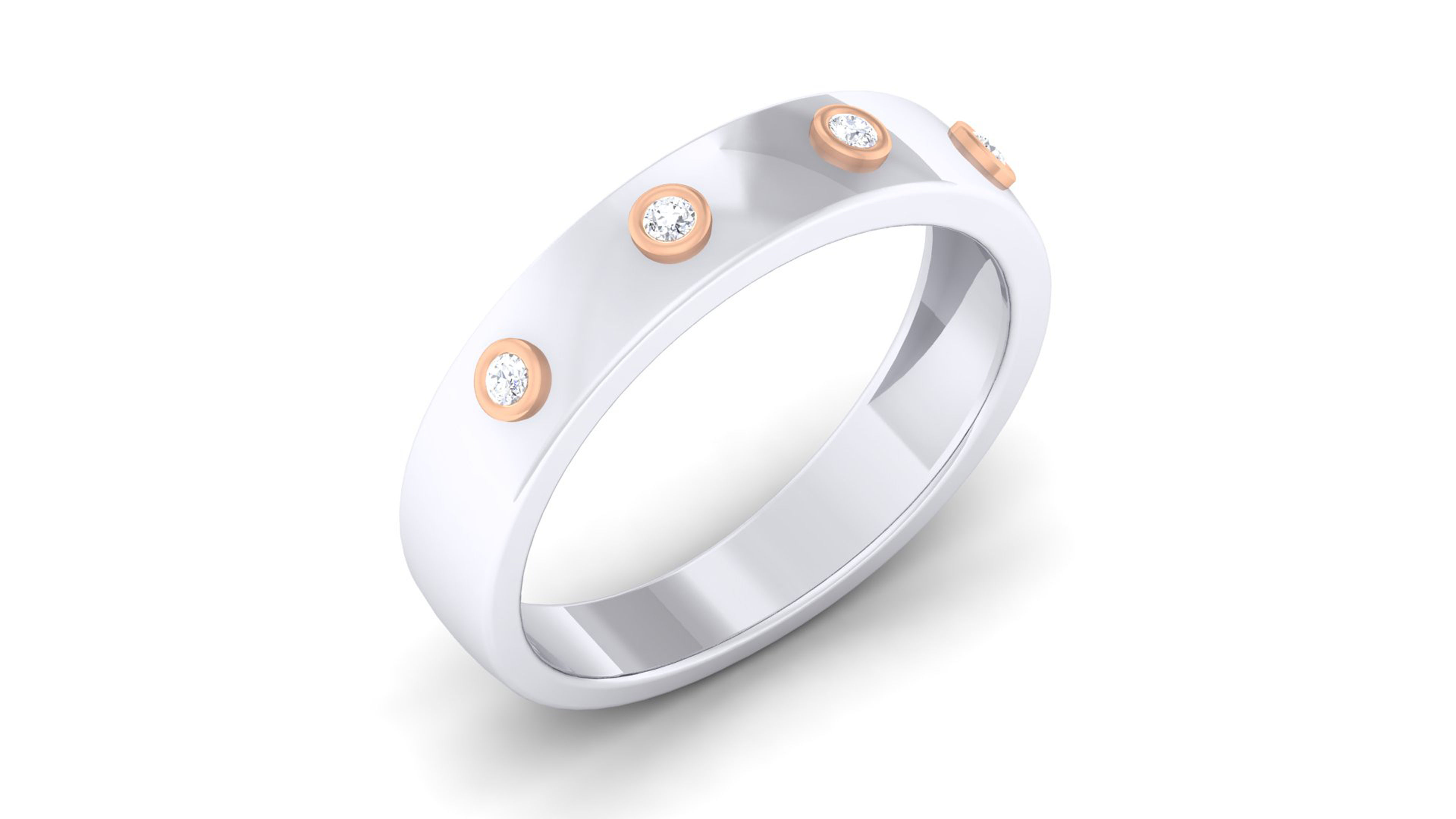Couple Band Ring 3dm render detail 3D print model_17