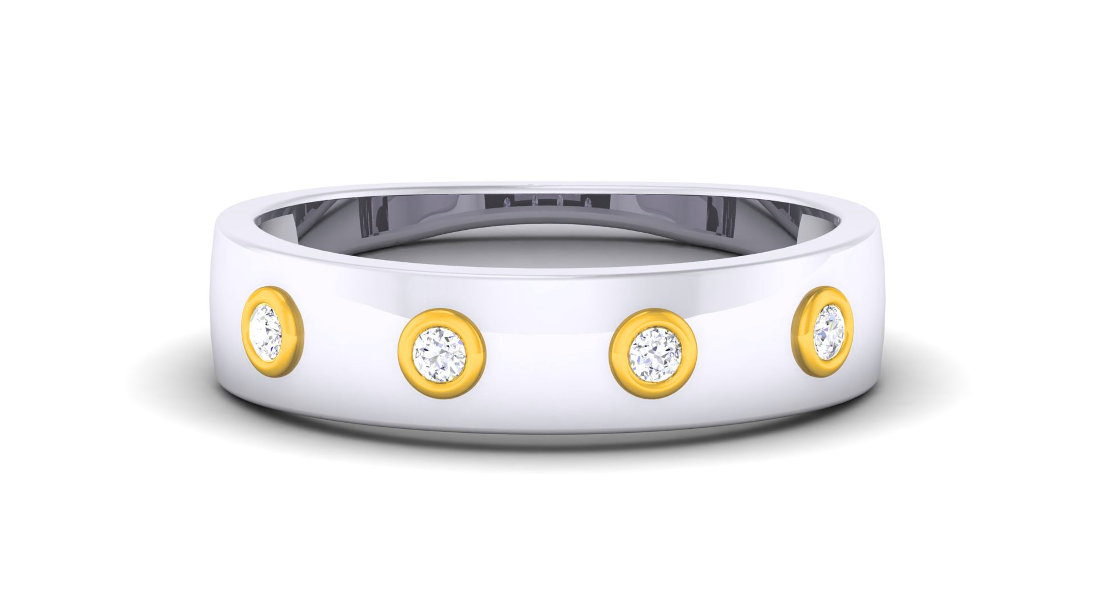 Couple Band Ring 3dm render detail 3D print model_12