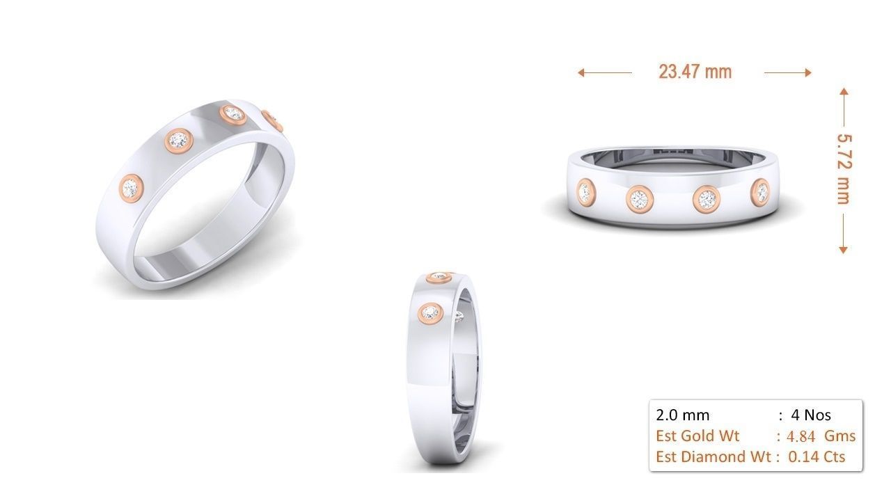 Couple Band Ring 3dm render detail 3D print model_2