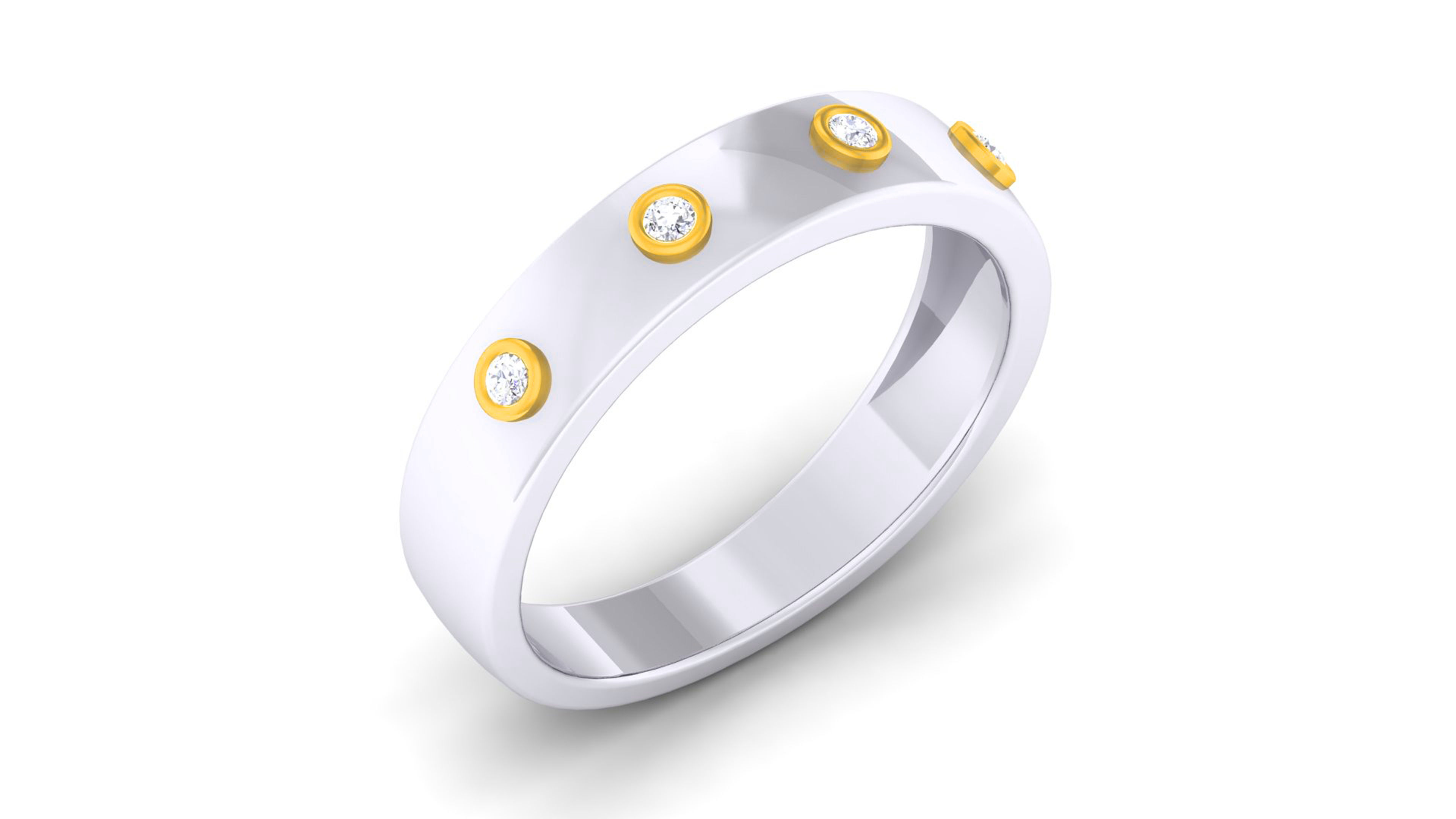 Couple Band Ring 3dm render detail 3D print model_18
