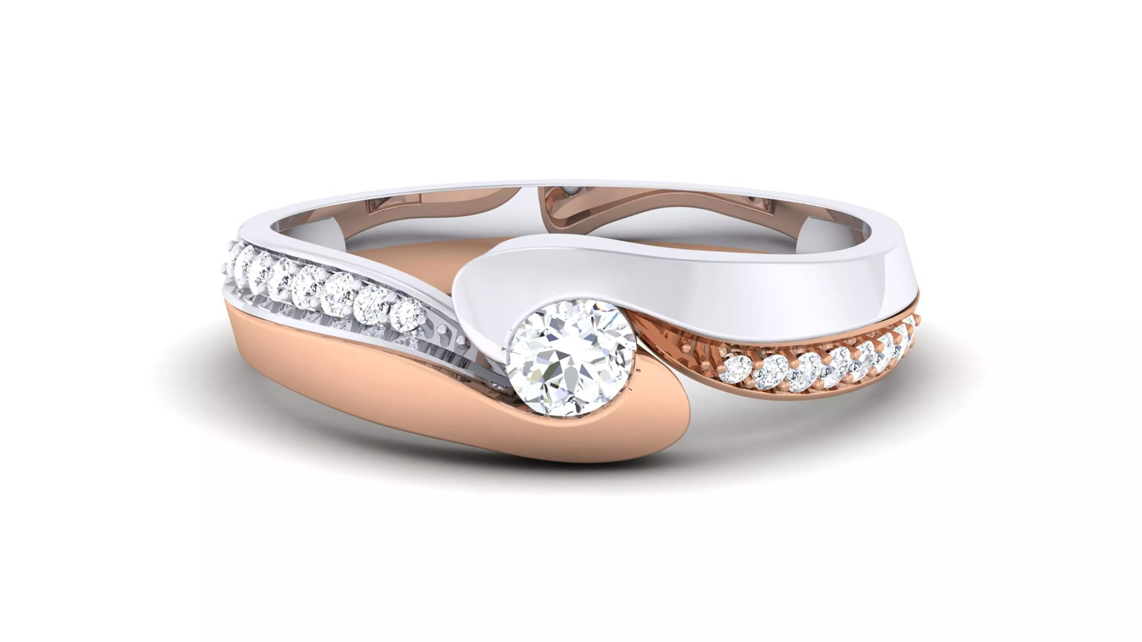 Couple Band Ring 3dm render detail 3D print model