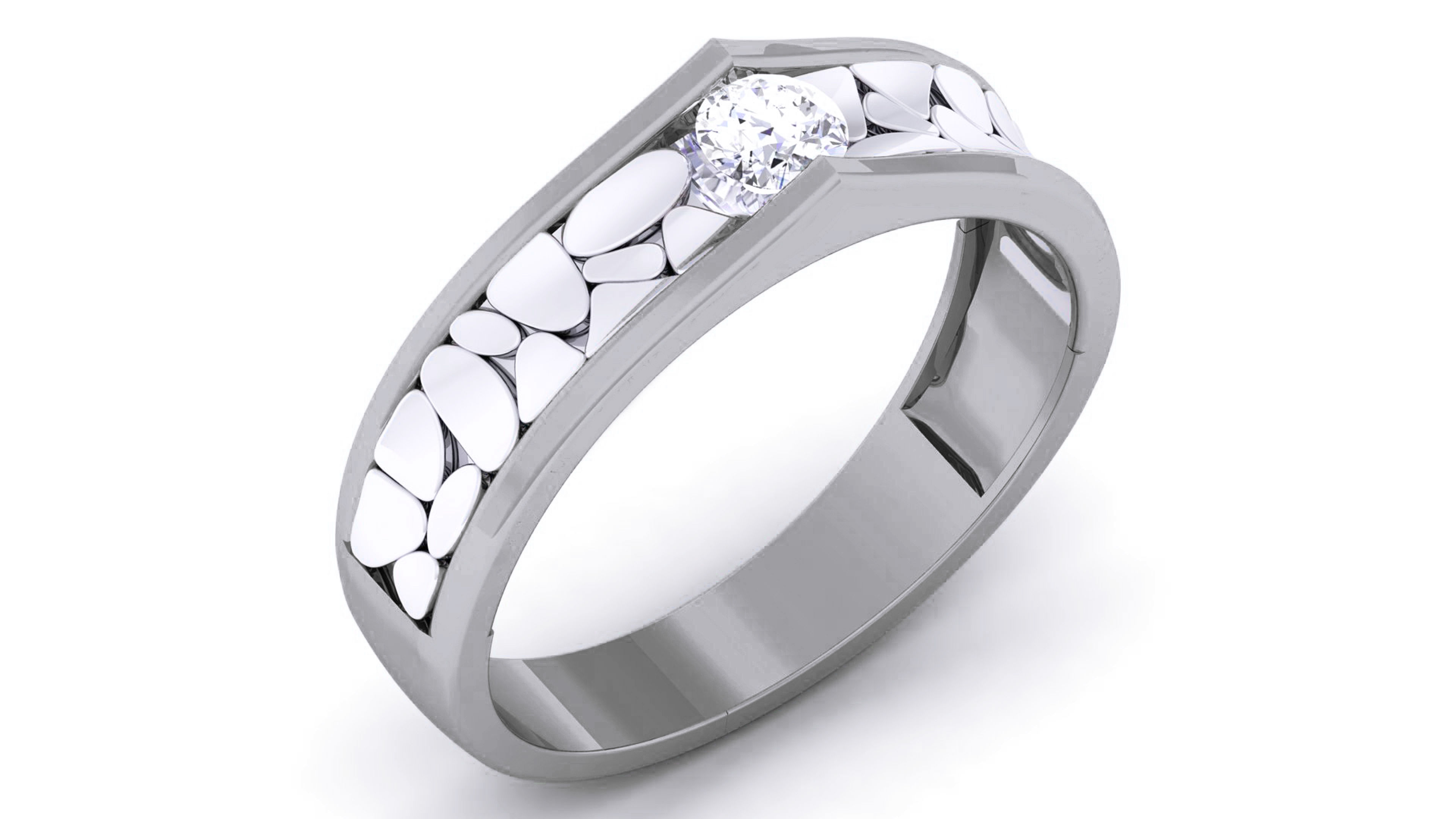 Couple Band Ring 3dm render detail  3D print model_8