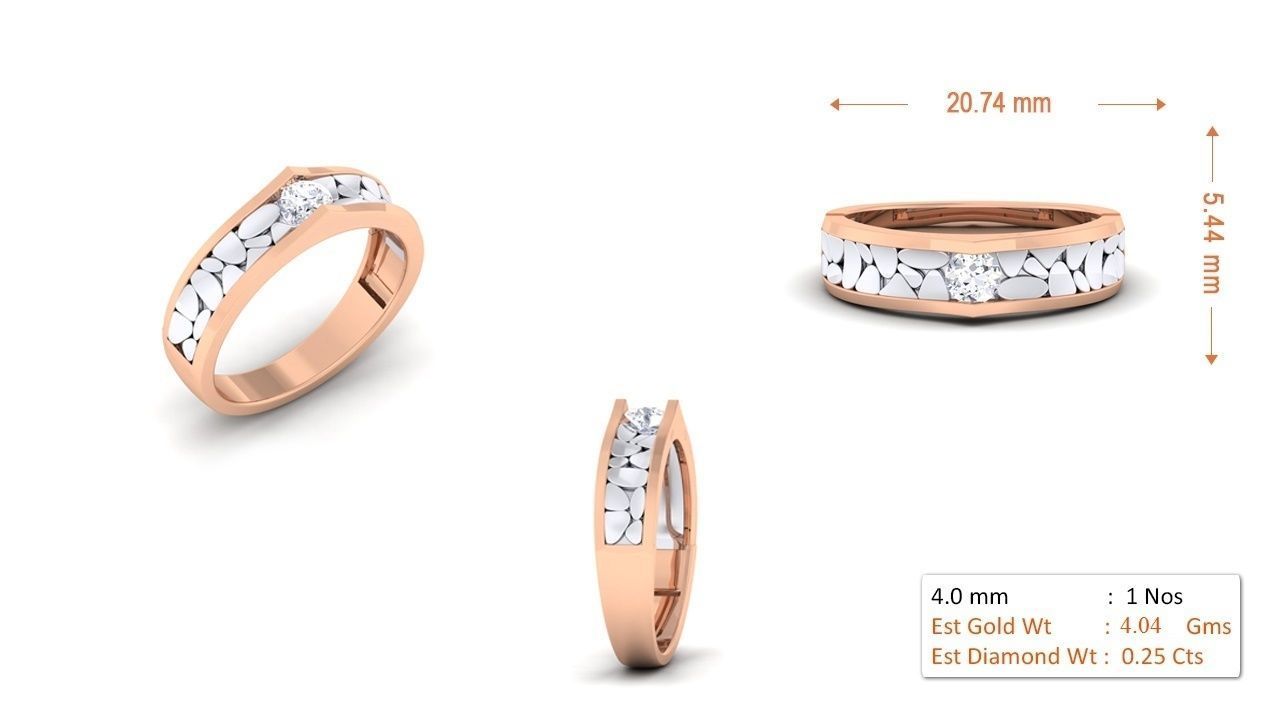 Couple Band Ring 3dm render detail  3D print model_1