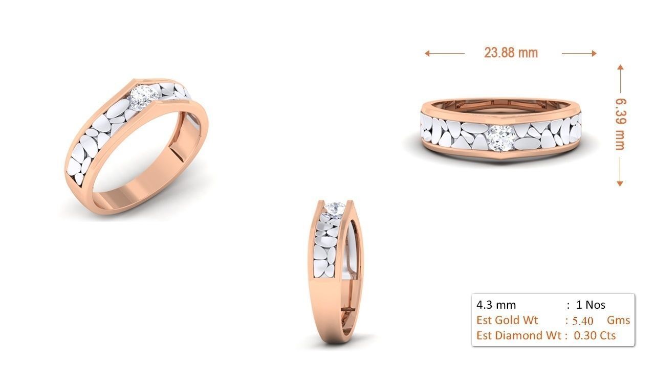 Couple Band Ring 3dm render detail  3D print model_2