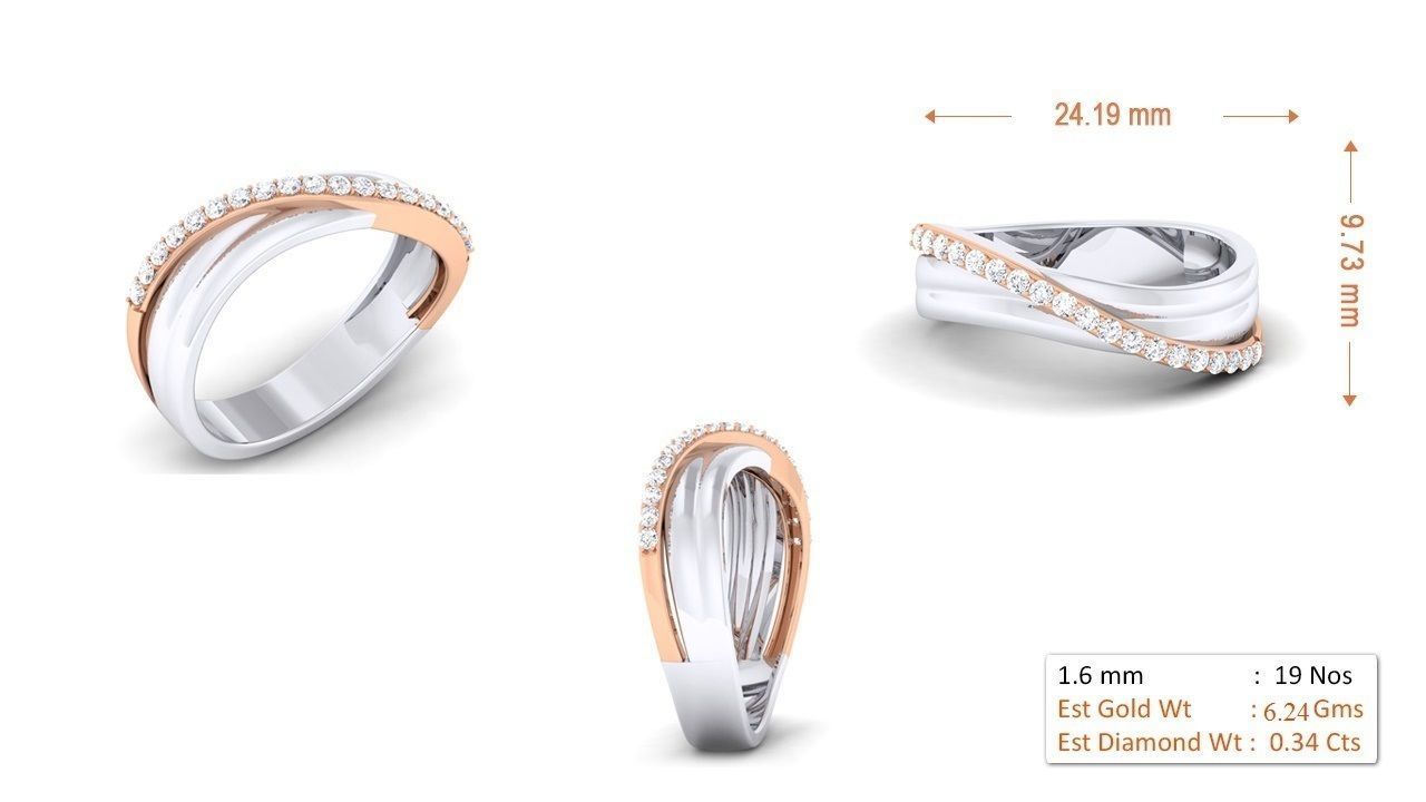 Couple Band Ring 3dm render detail  3D print model_2