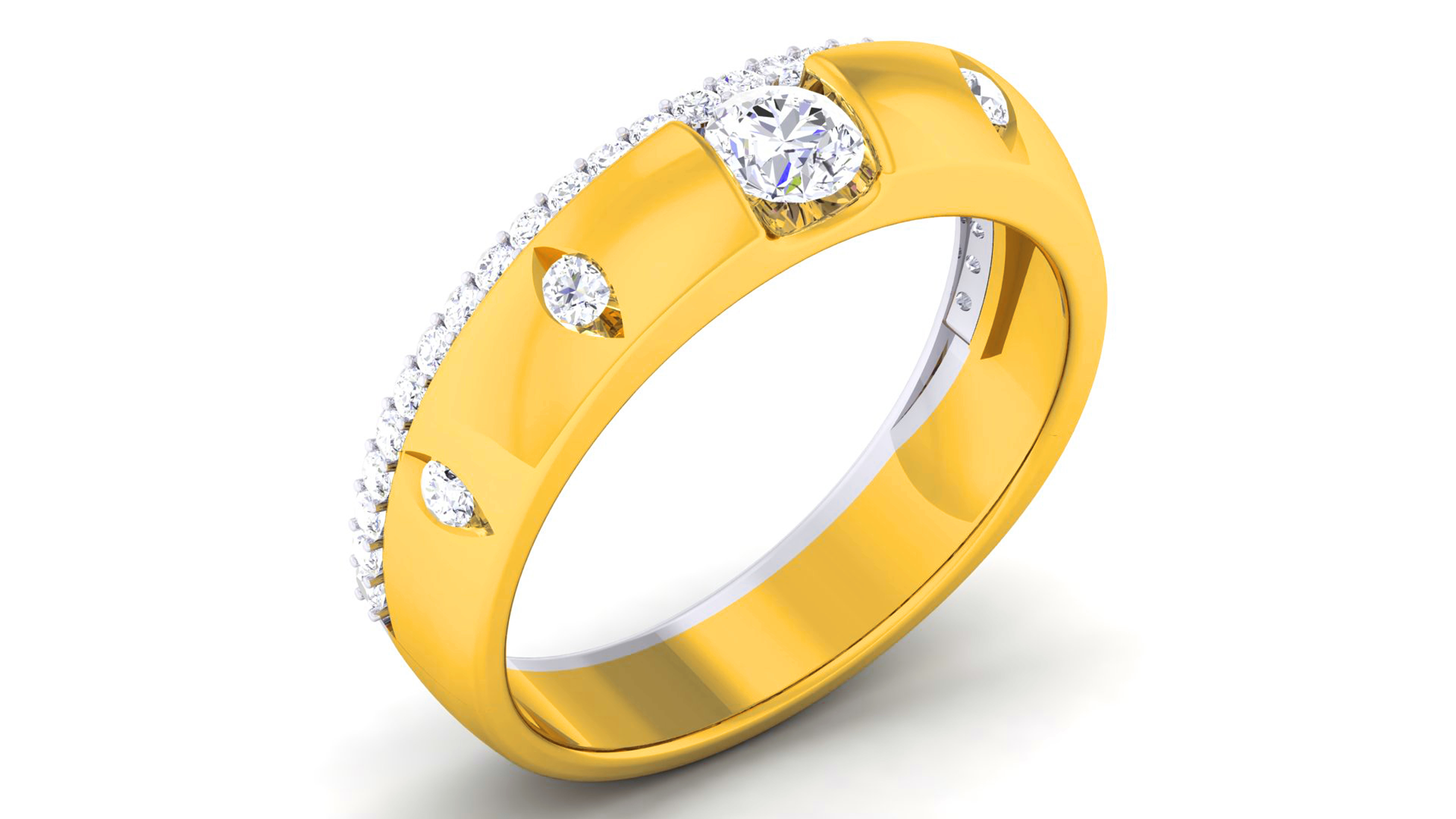 Couple Band Ring 3dm render detail  3D print model_8