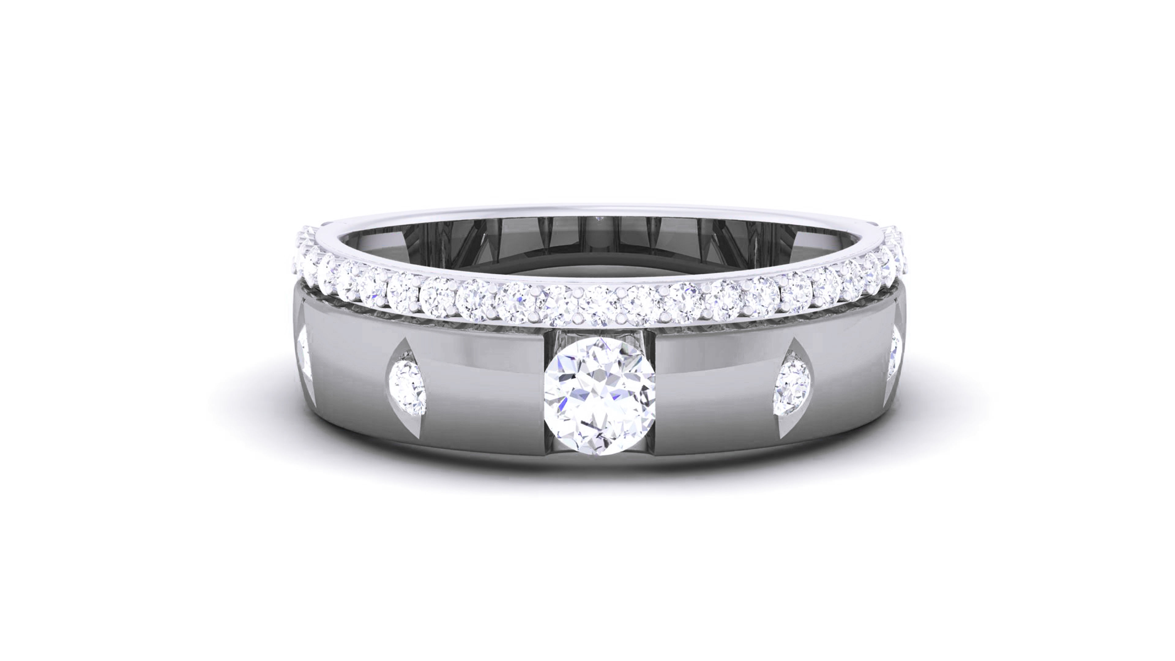 Couple Band Ring 3dm render detail  3D print model_25