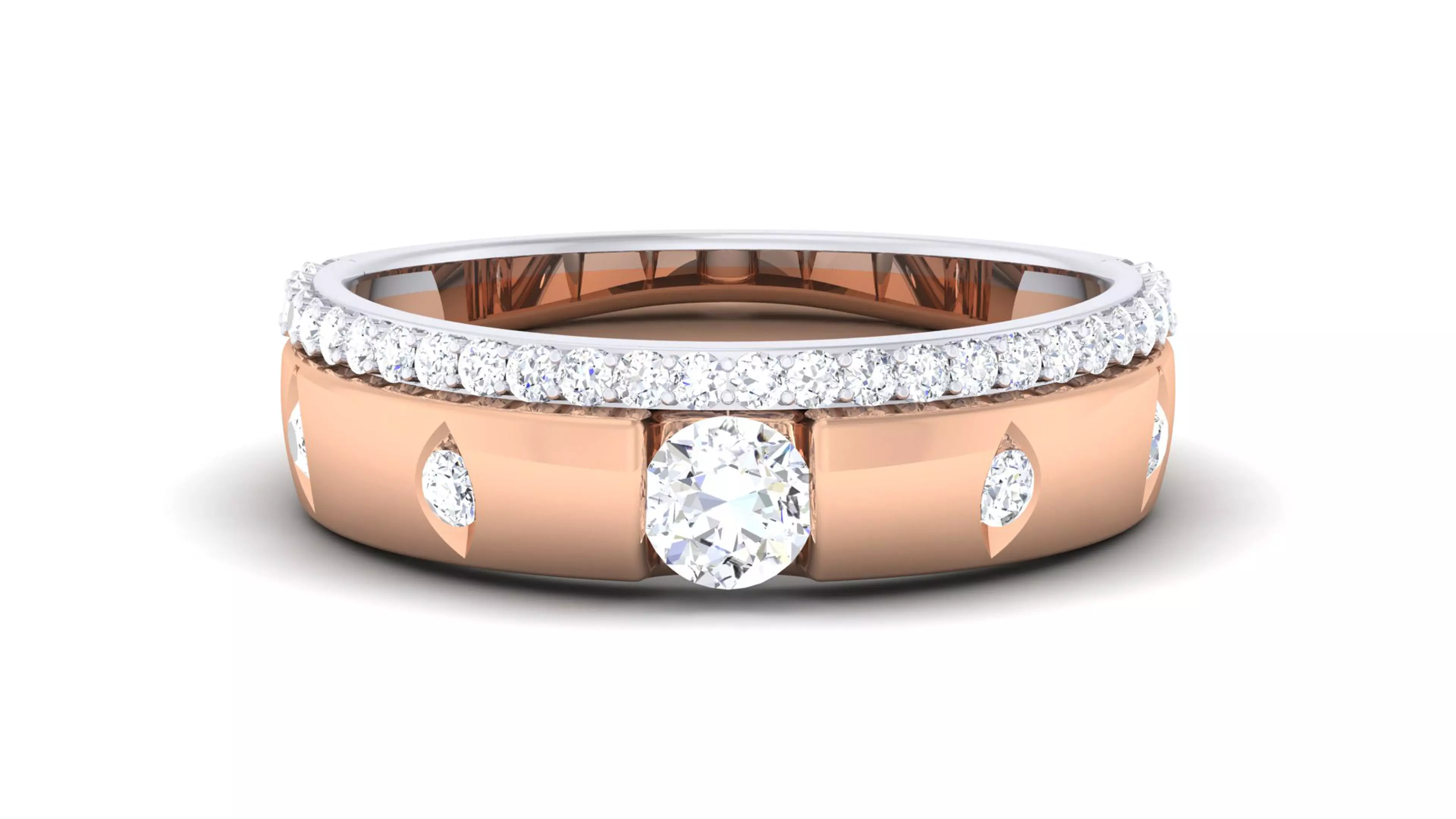 Couple Band Ring 3dm render detail  3D print model_0