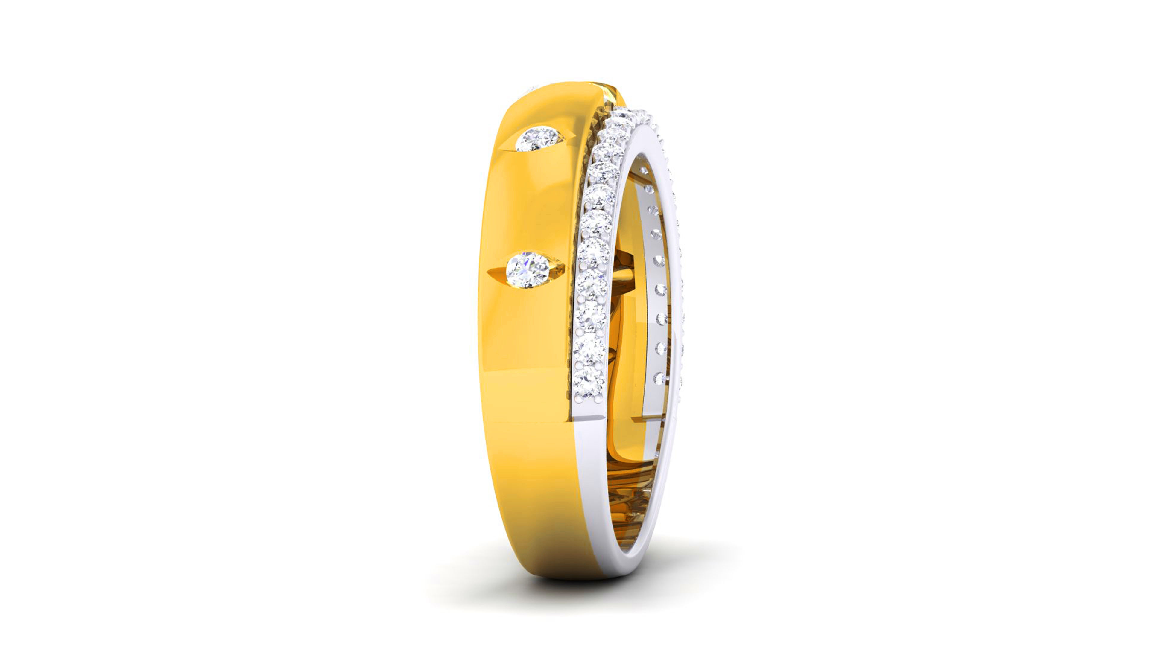 Couple Band Ring 3dm render detail  3D print model_21