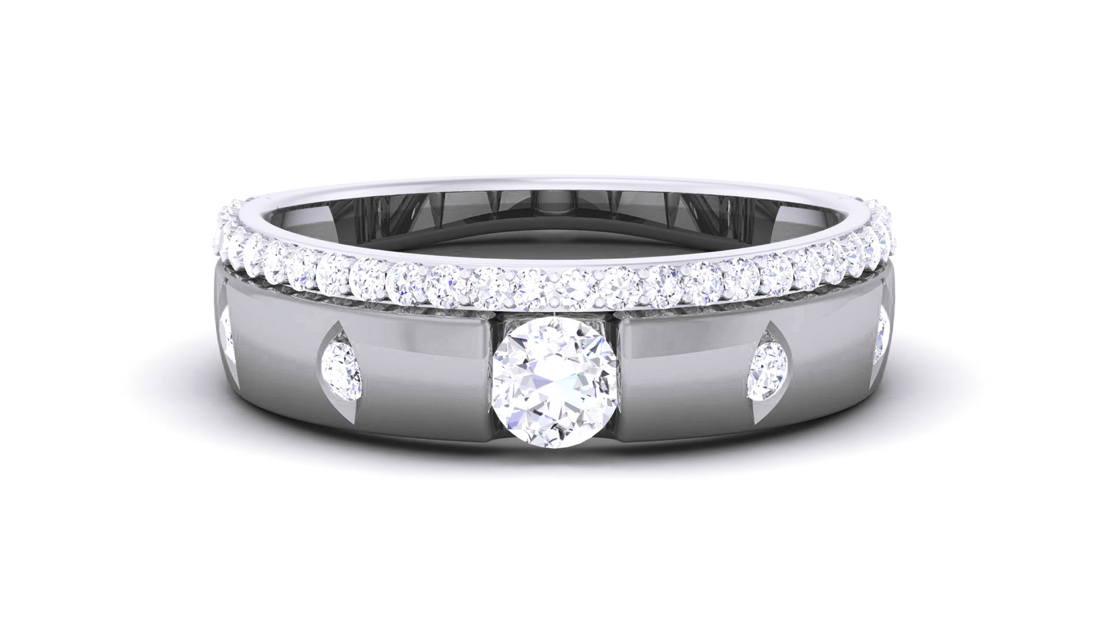 Couple Band Ring 3dm render detail  3D print model_13