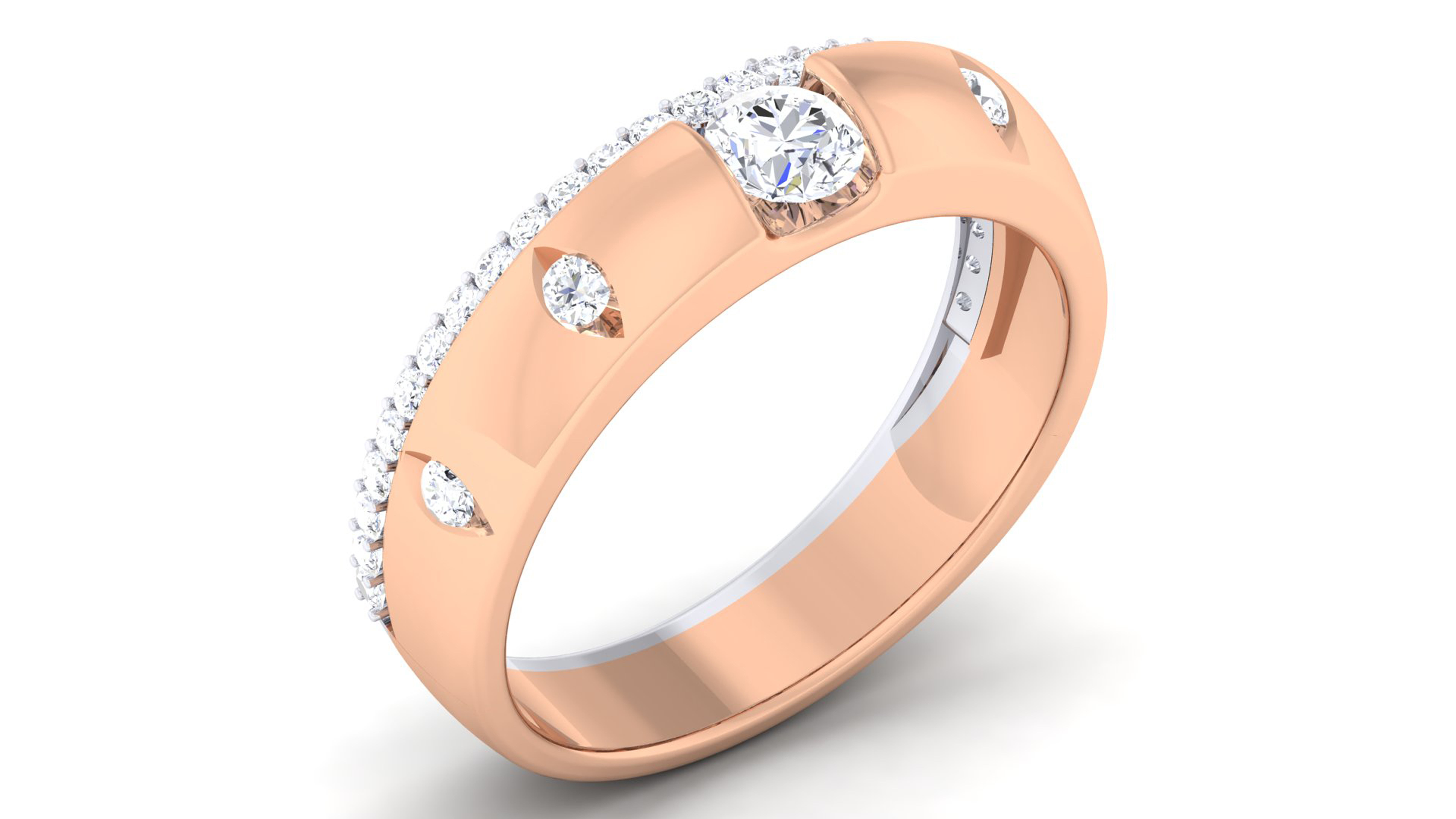 Couple Band Ring 3dm render detail  3D print model_7