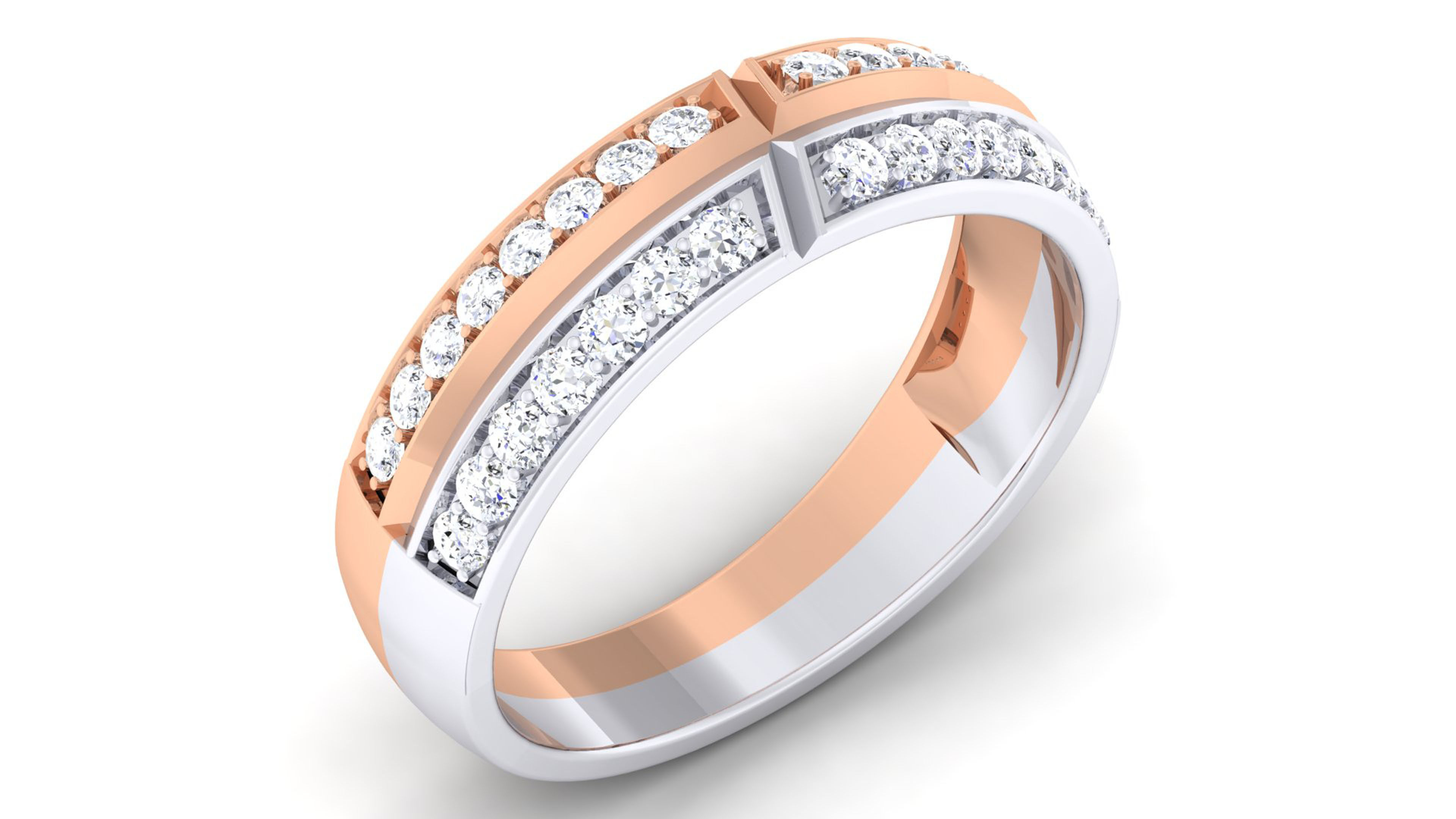 Couple Band Ring 3dm render detail 3D print model_6