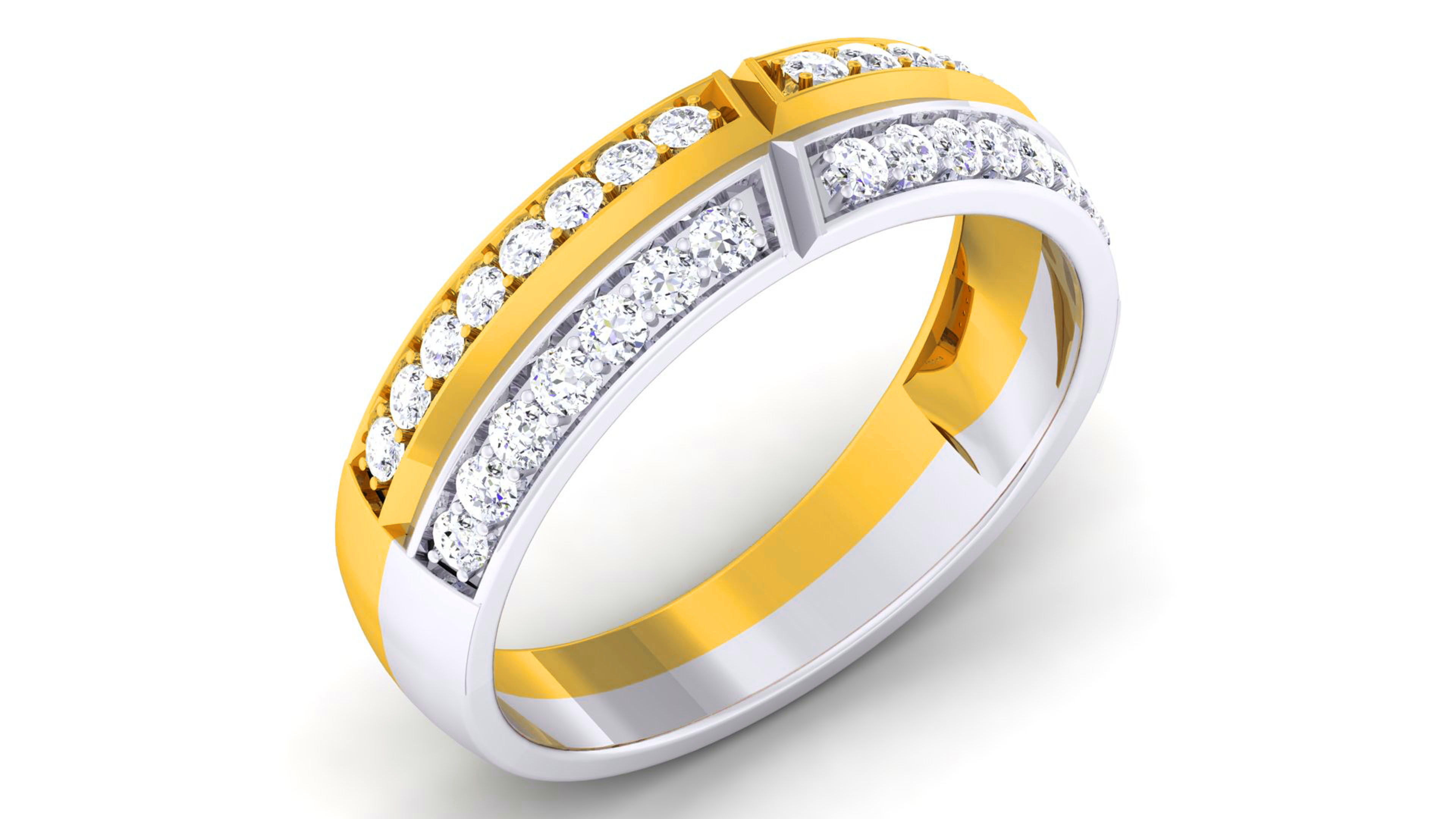 Couple Band Ring 3dm render detail 3D print model_8