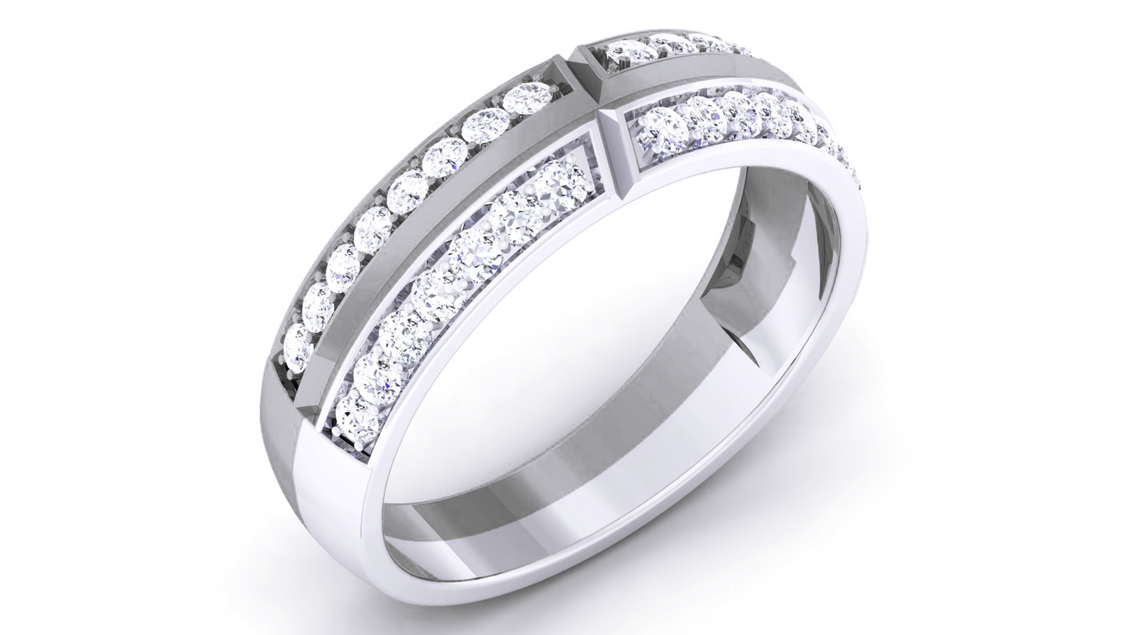 Couple Band Ring 3dm render detail 3D print model_7