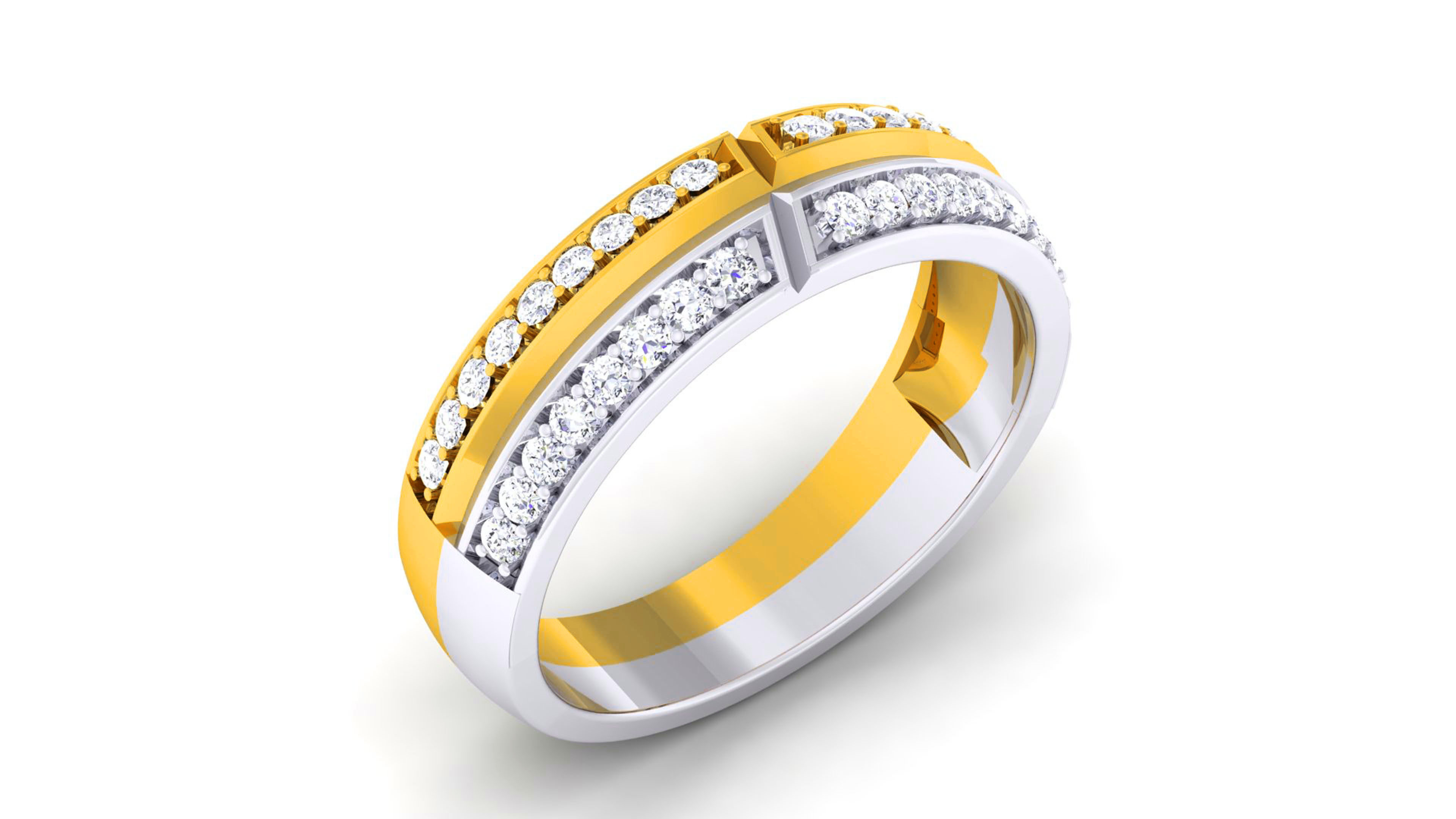 Couple Band Ring 3dm render detail 3D print model_18