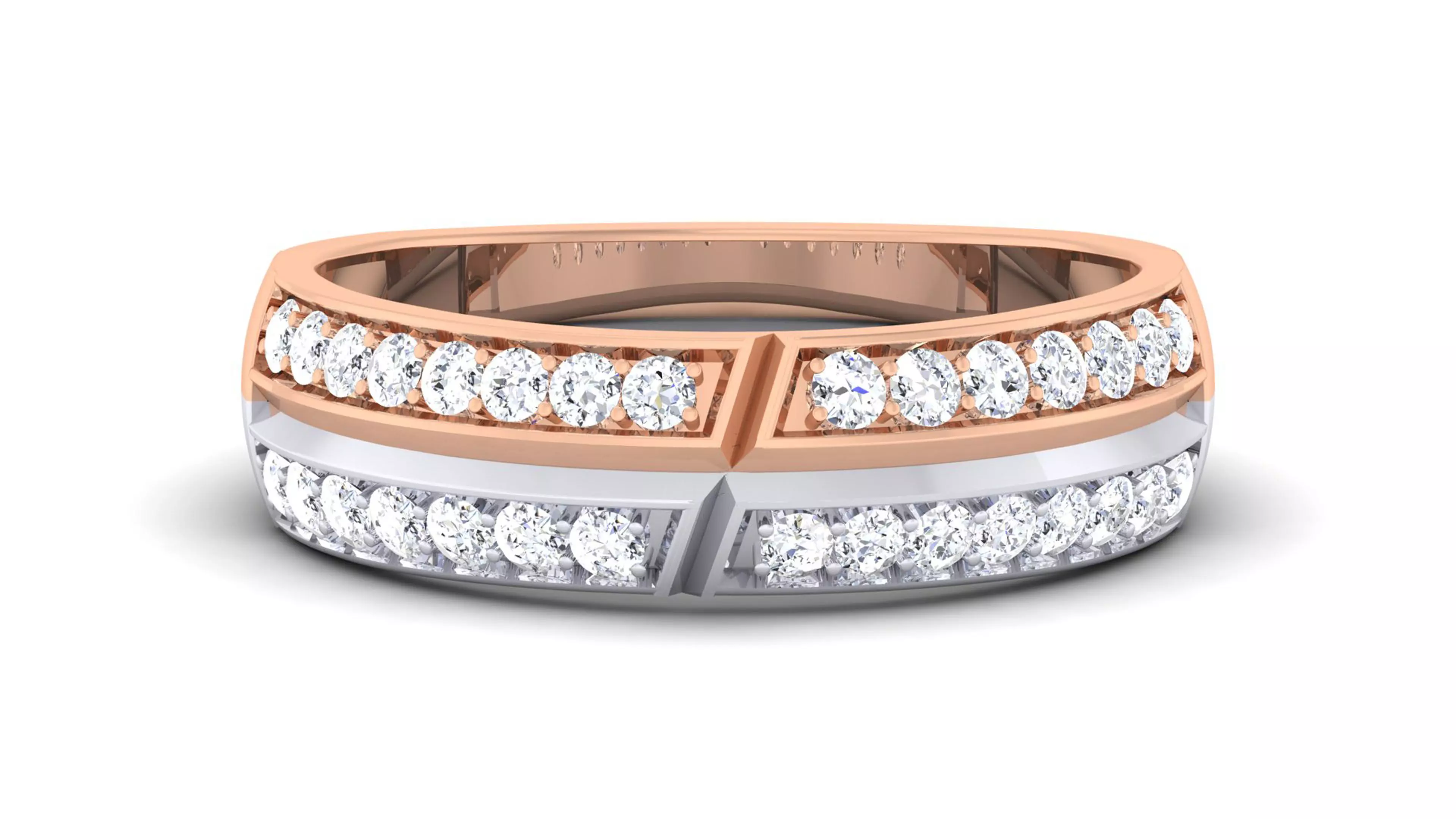 Couple Band Ring 3dm render detail 3D print model_0