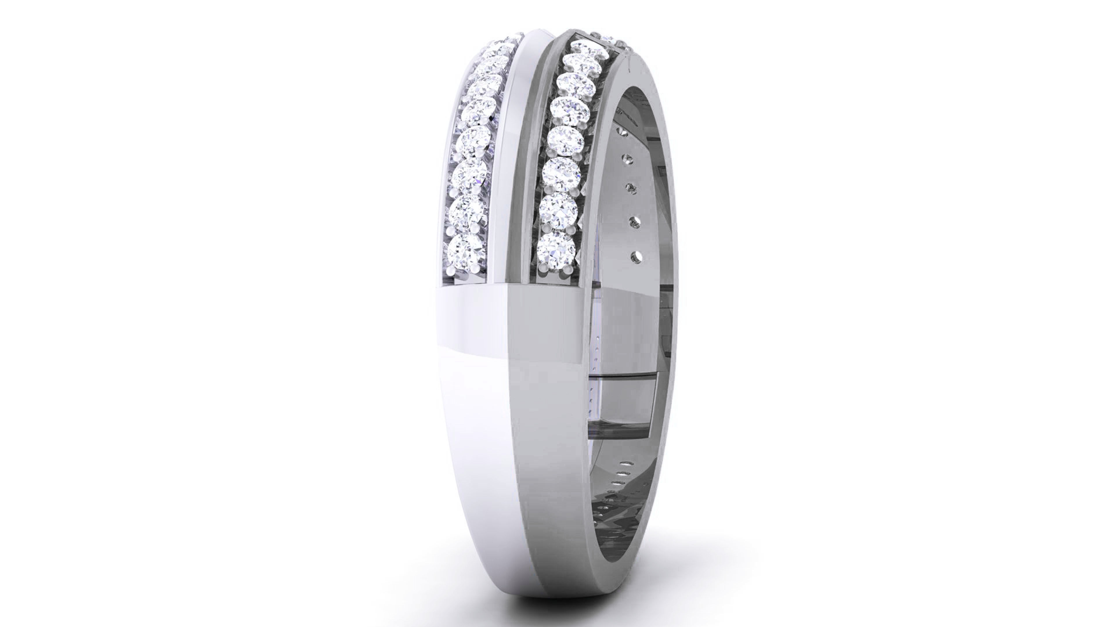 Couple Band Ring 3dm render detail 3D print model_22