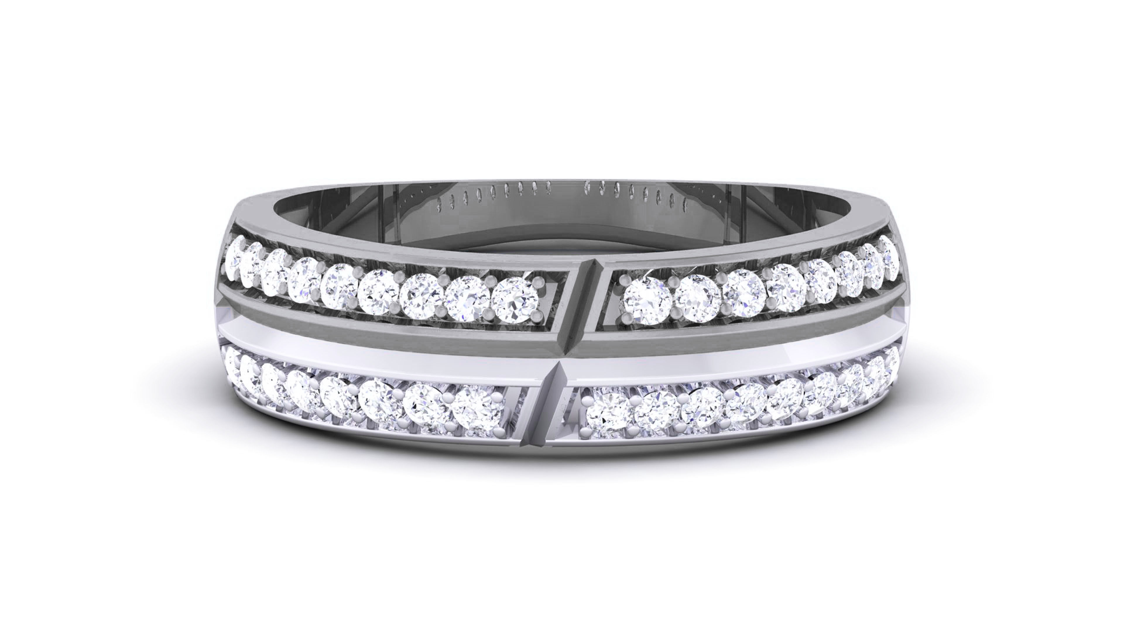 Couple Band Ring 3dm render detail 3D print model_25