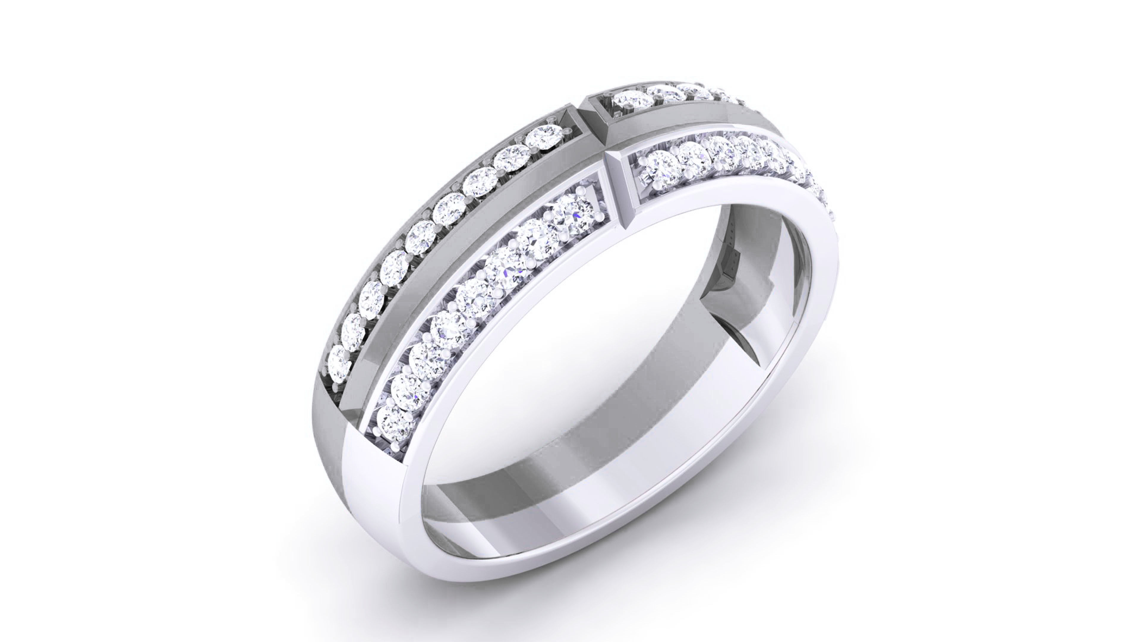 Couple Band Ring 3dm render detail 3D print model_19