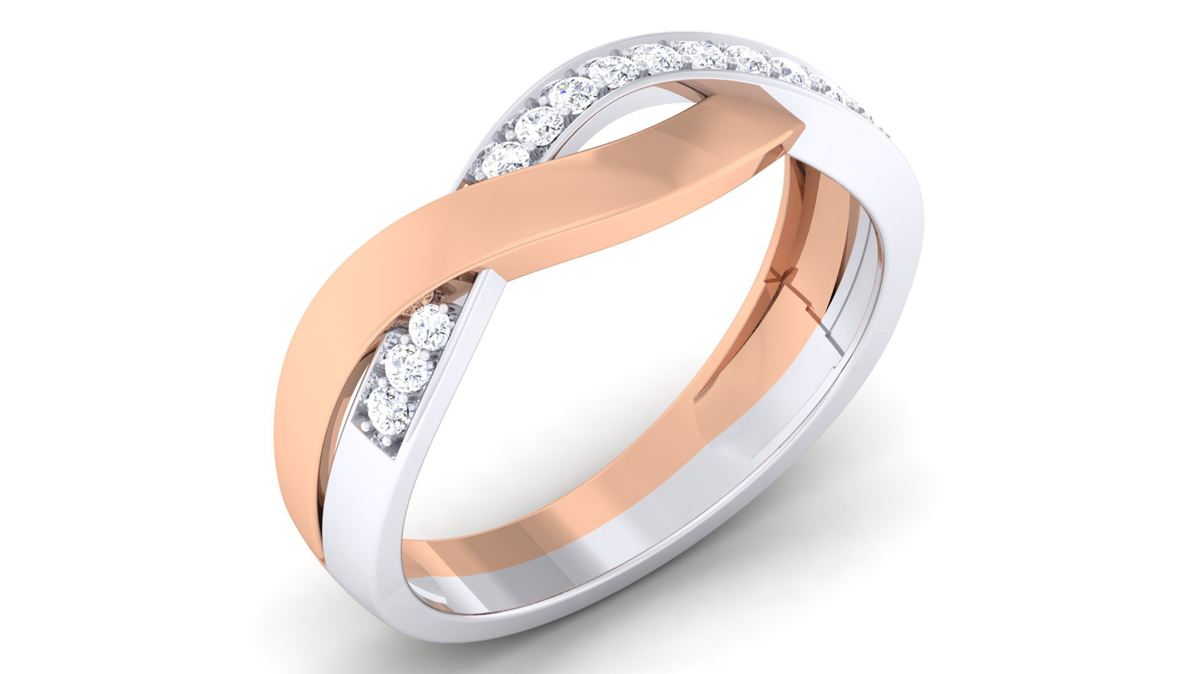 Couple Band Ring 3dm render detail 3D print model_7