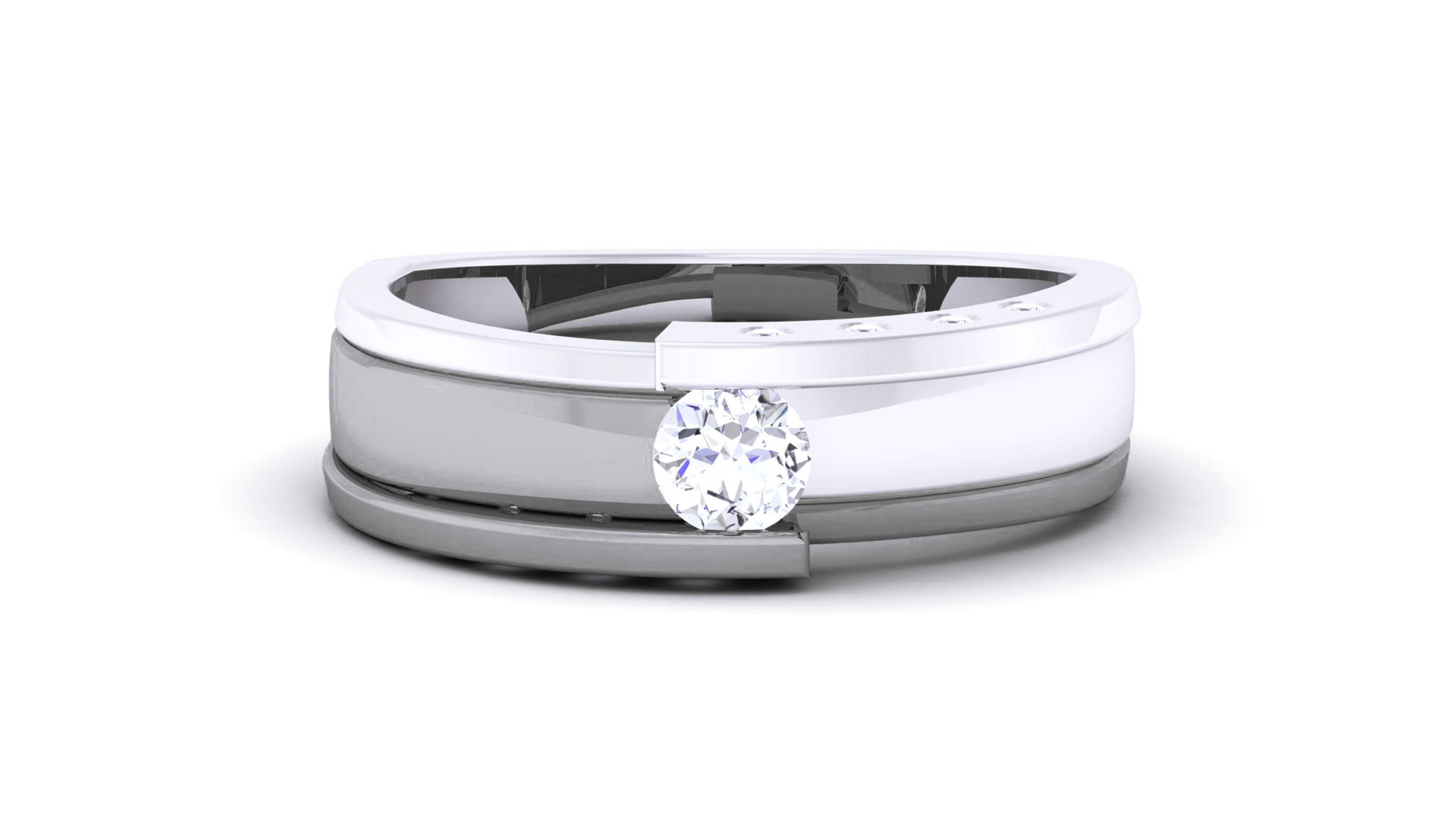 Couple Band Ring 3dm render detail 3D print model_25