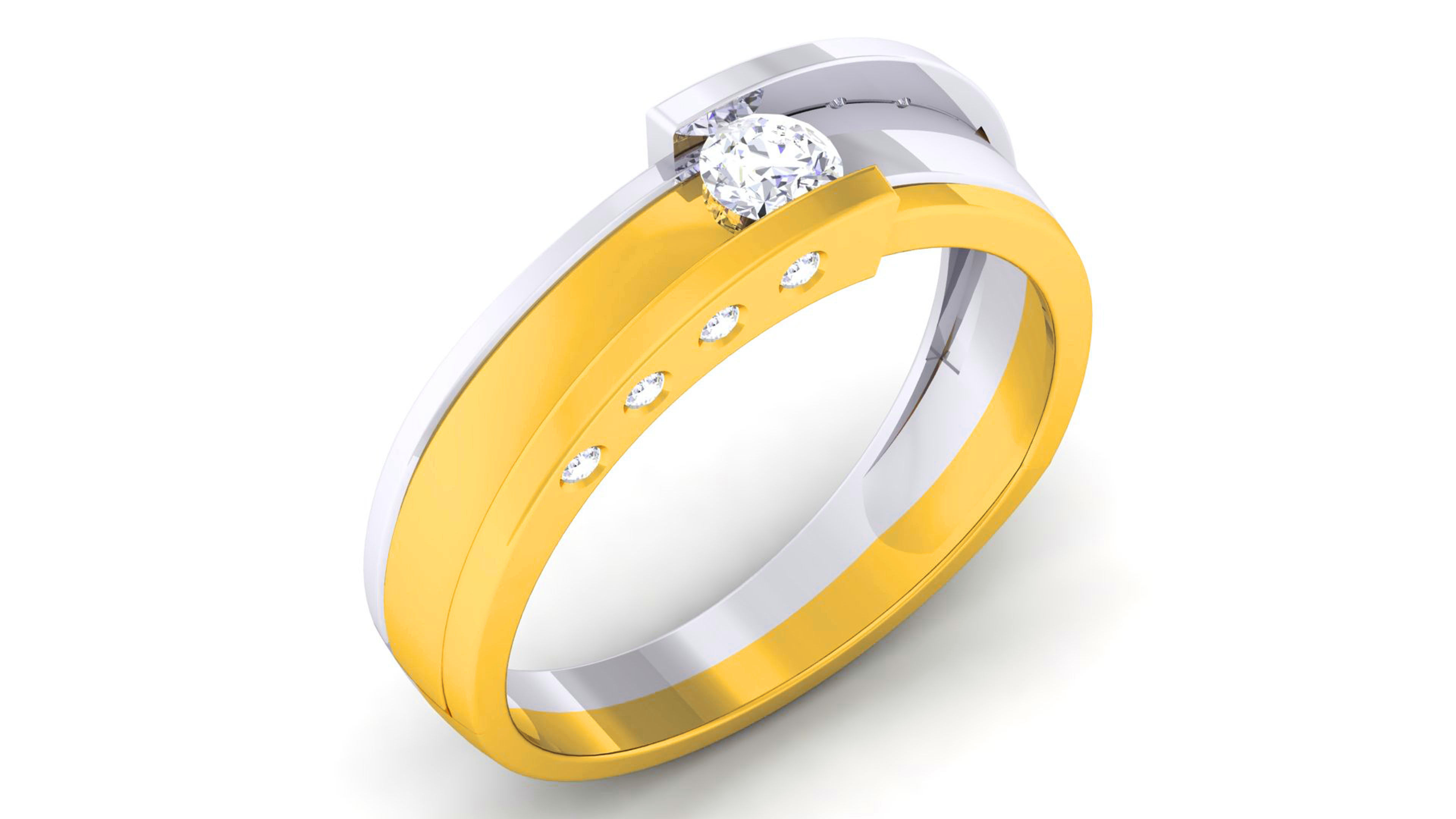 Couple Band Ring 3dm render detail 3D print model_7