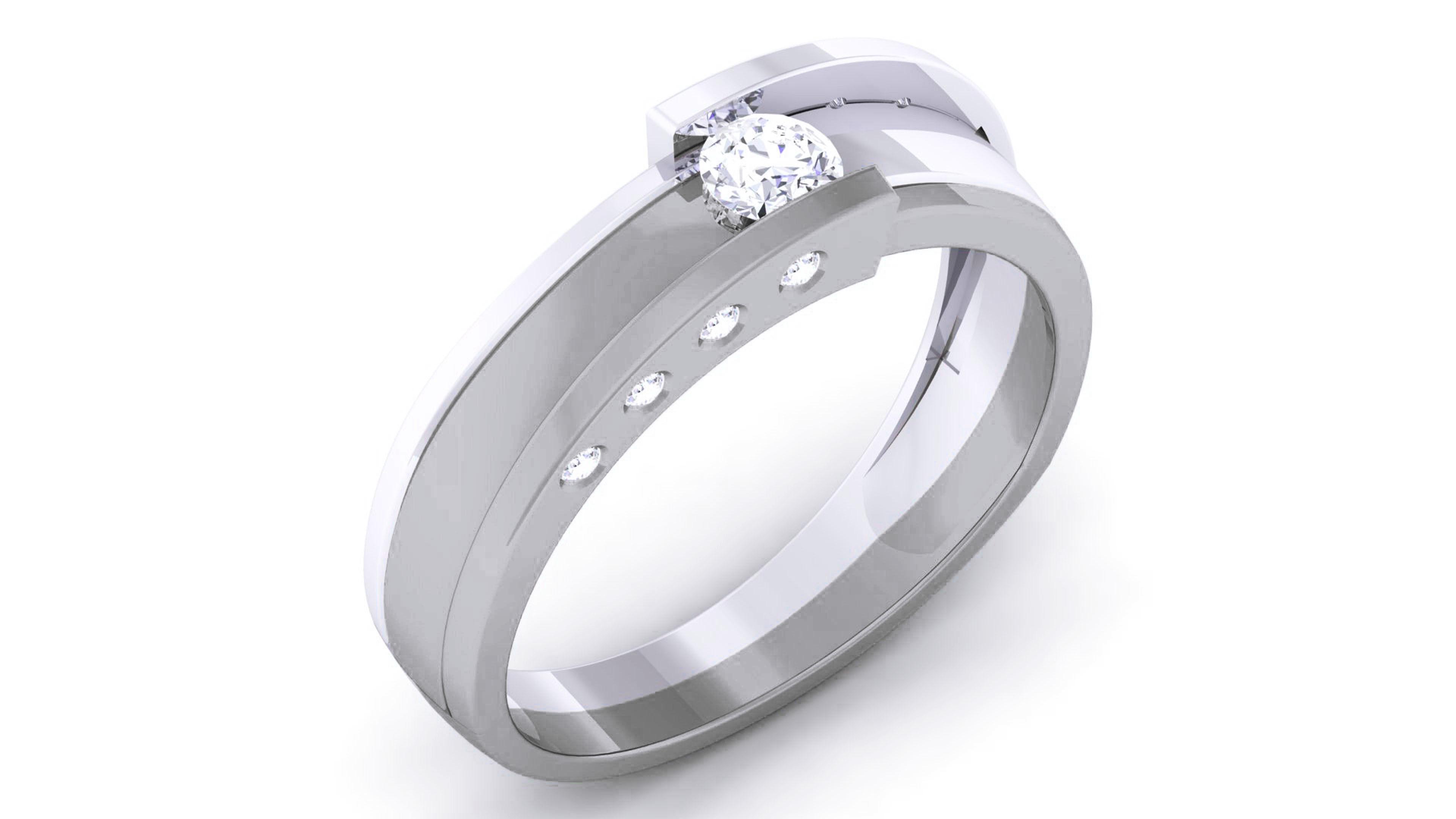 Couple Band Ring 3dm render detail 3D print model_8