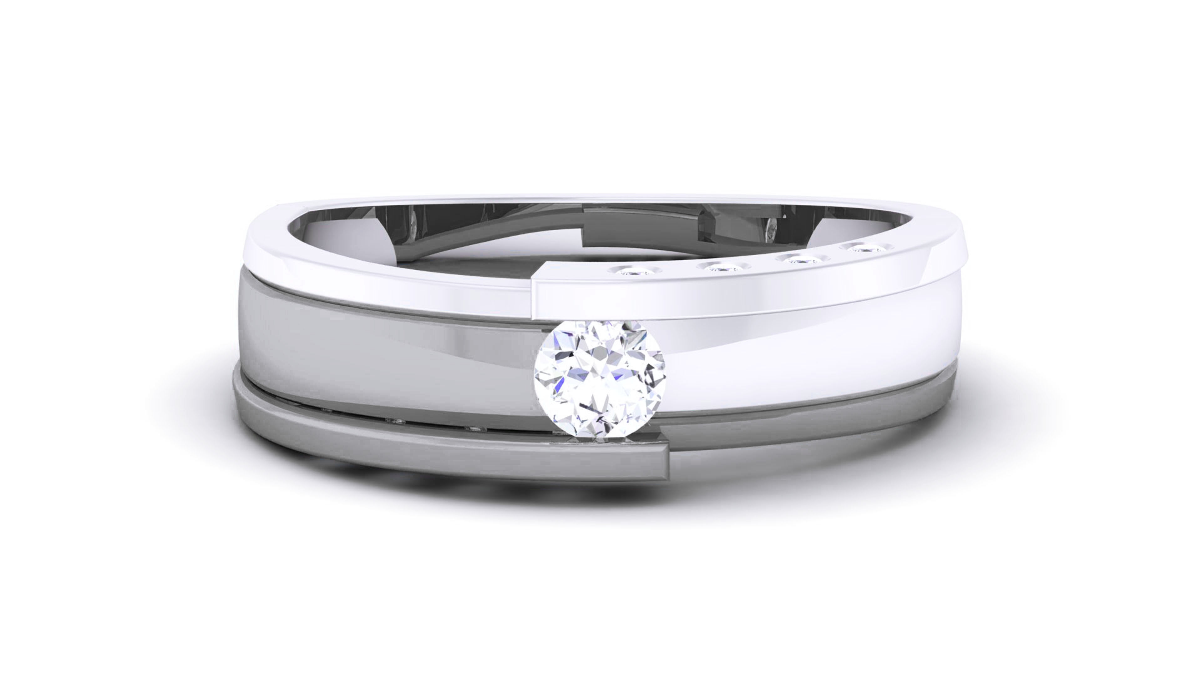 Couple Band Ring 3dm render detail 3D print model_13