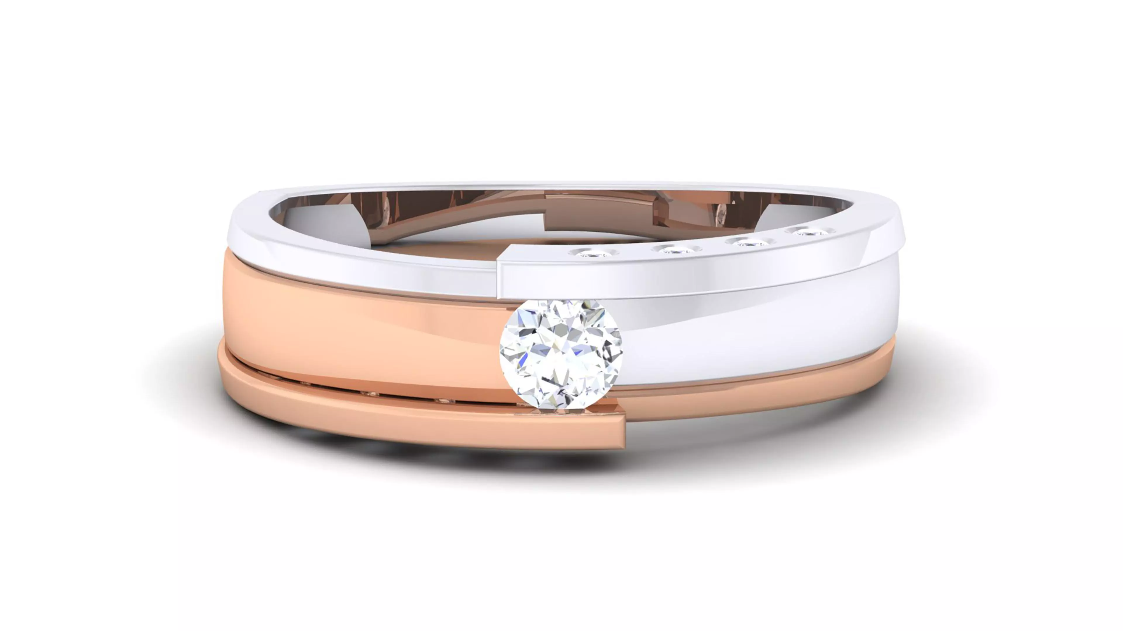 Couple Band Ring 3dm render detail 3D print model_0