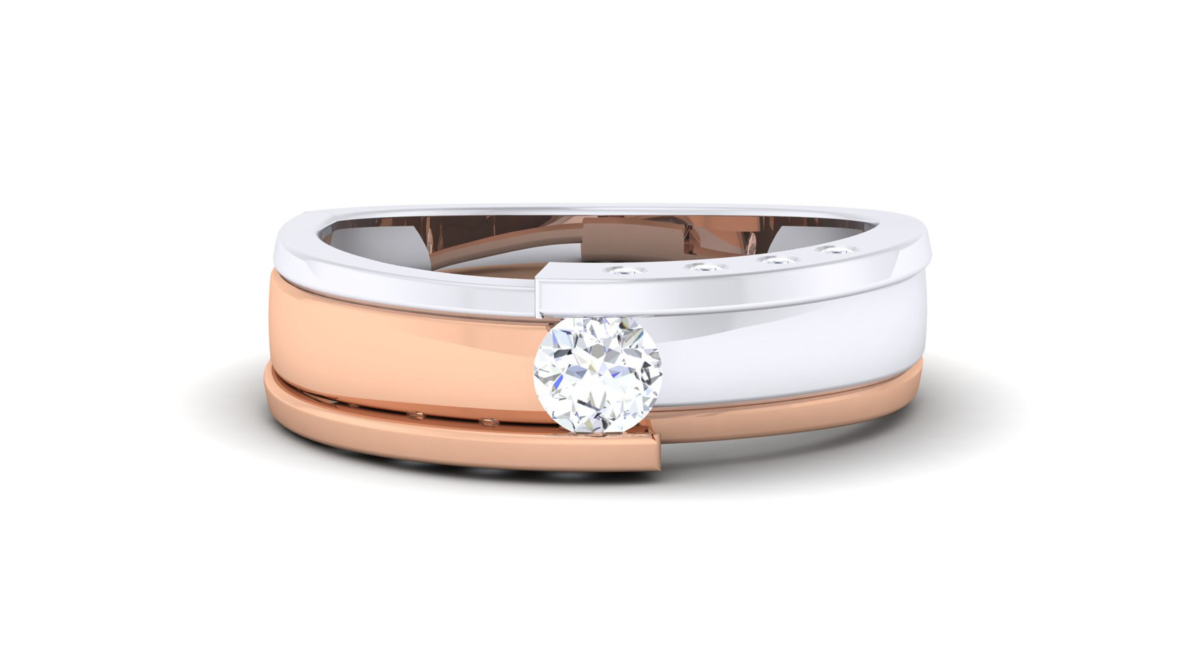 Couple Band Ring 3dm render detail 3D print model_23