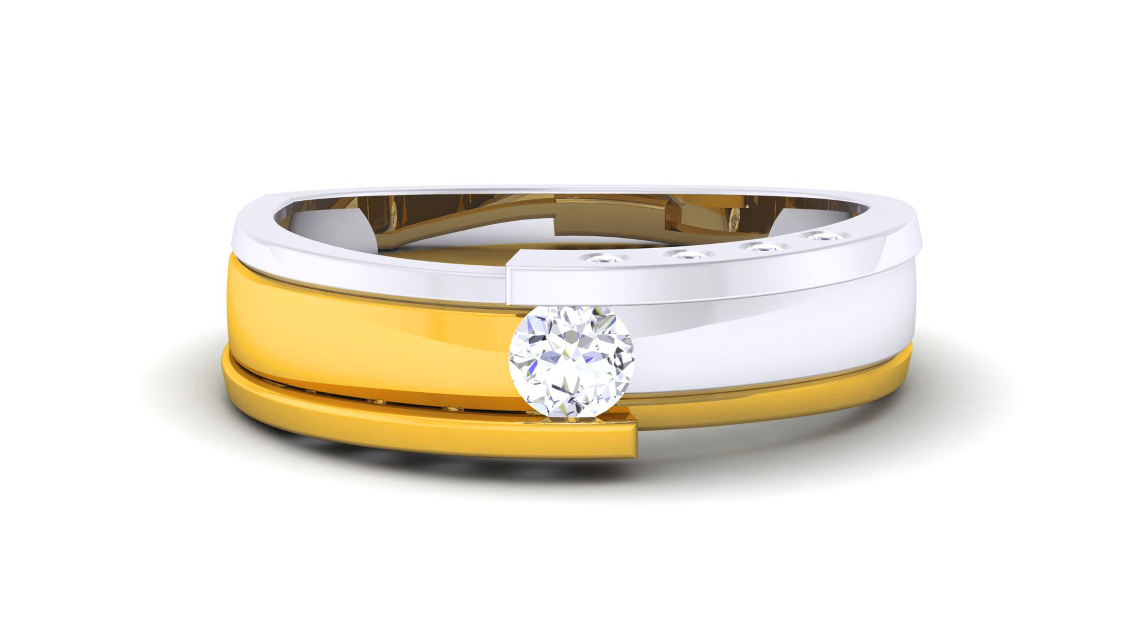 Couple Band Ring 3dm render detail 3D print model_12