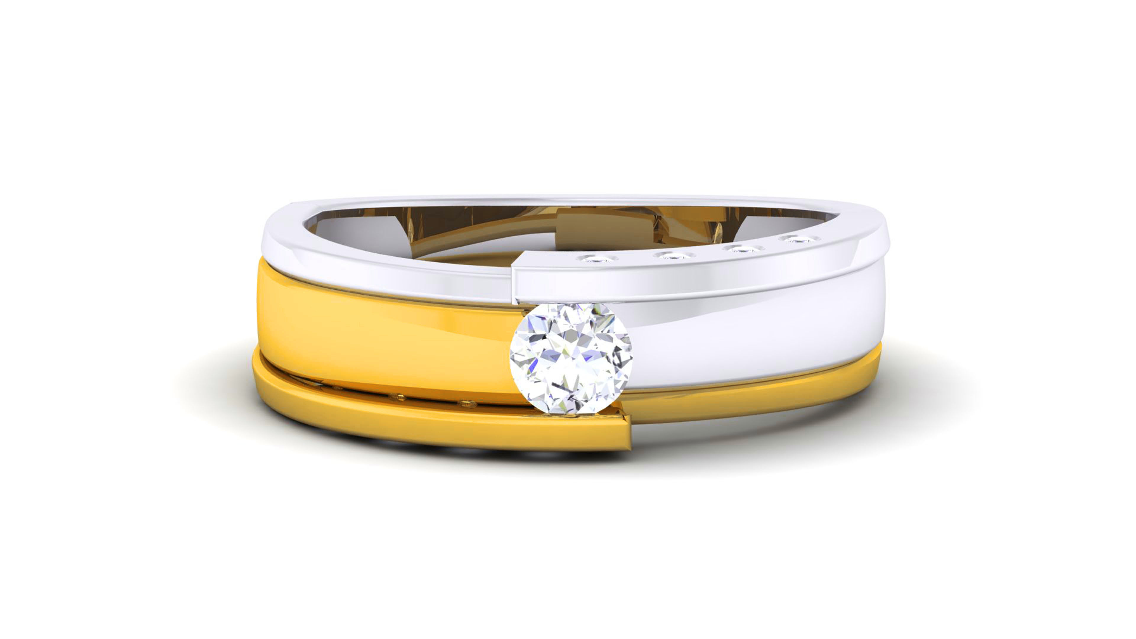 Couple Band Ring 3dm render detail 3D print model_24