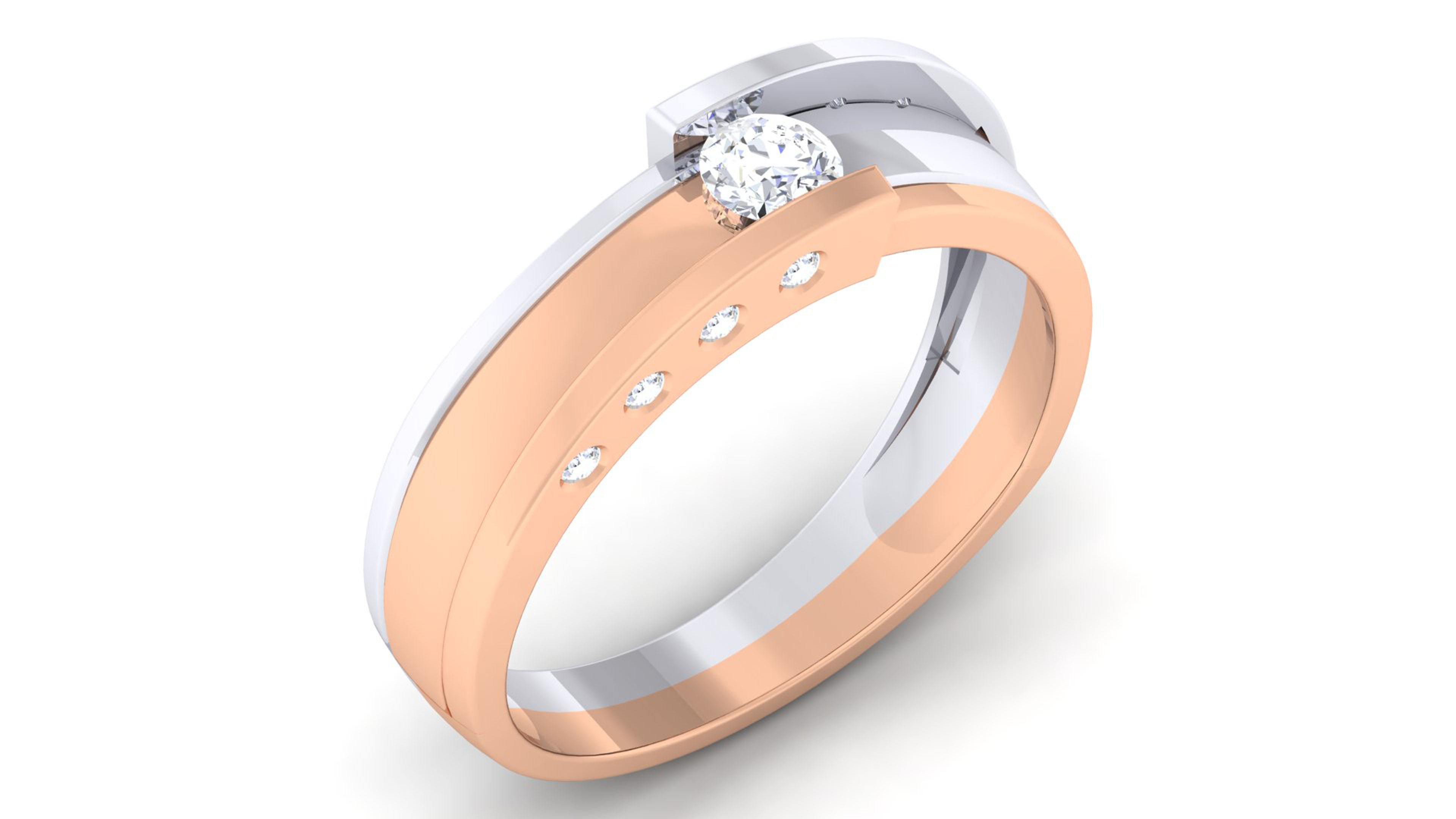 Couple Band Ring 3dm render detail 3D print model_6