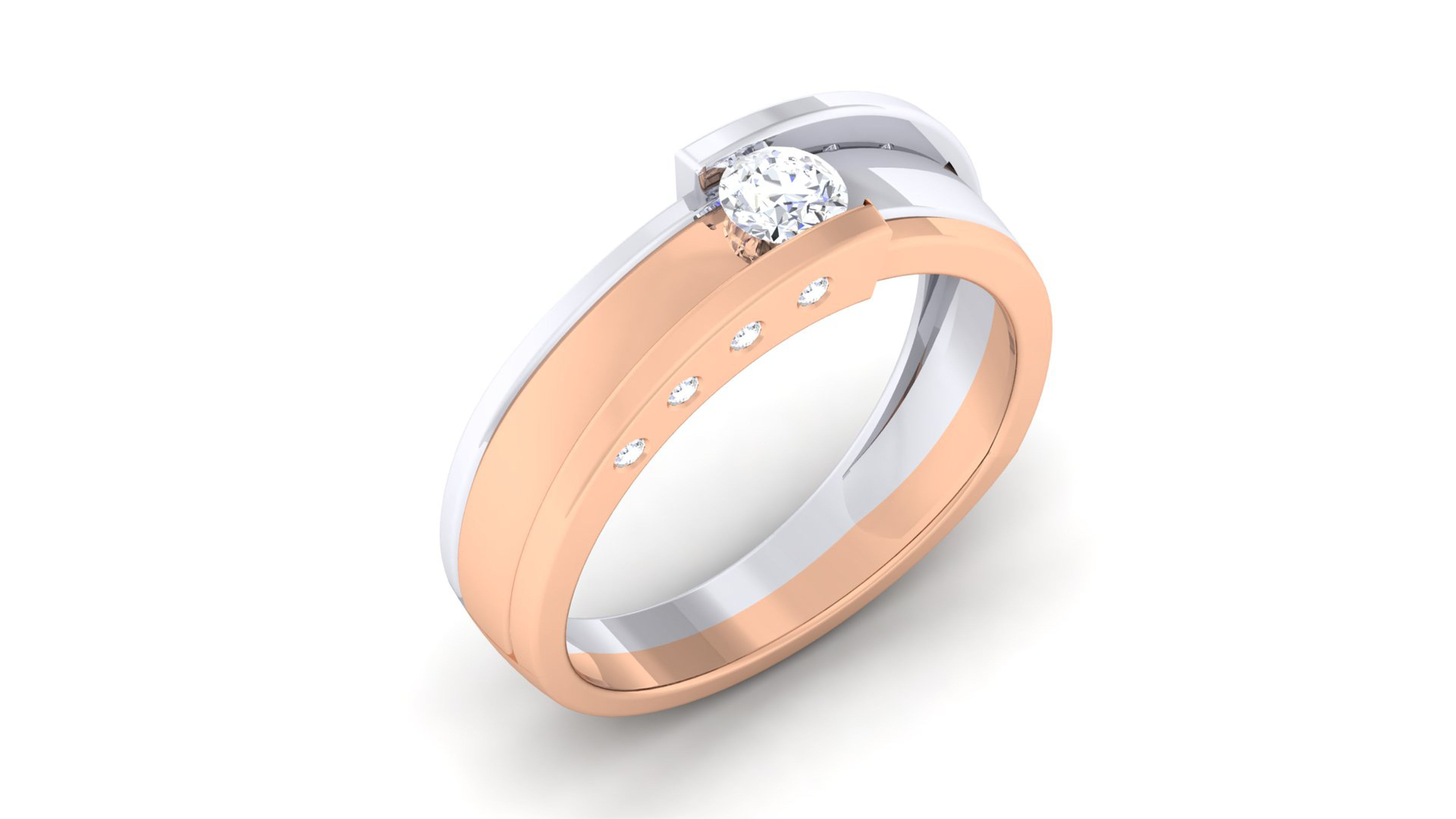 Couple Band Ring 3dm render detail 3D print model_17