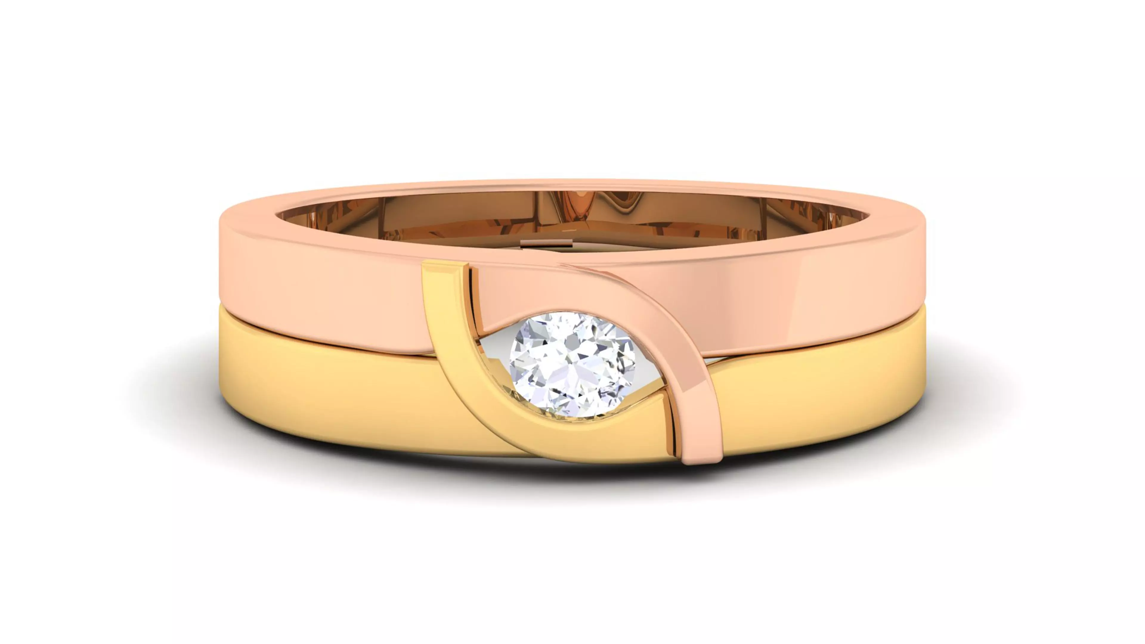 Couple Band Ring 3dm render detail  3D print model_0