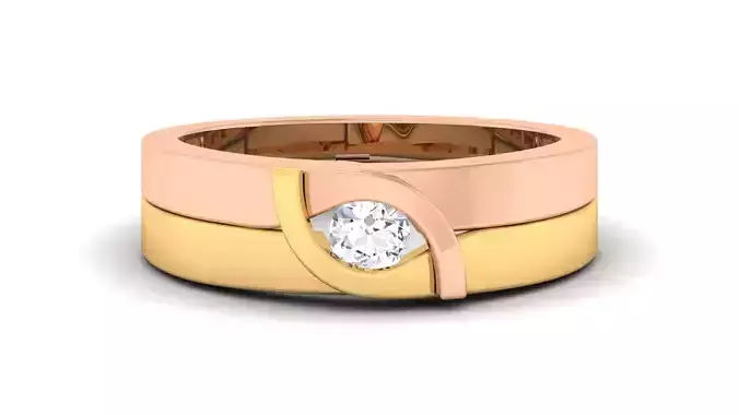 Couple Band Ring 3dm render detail  3D print model