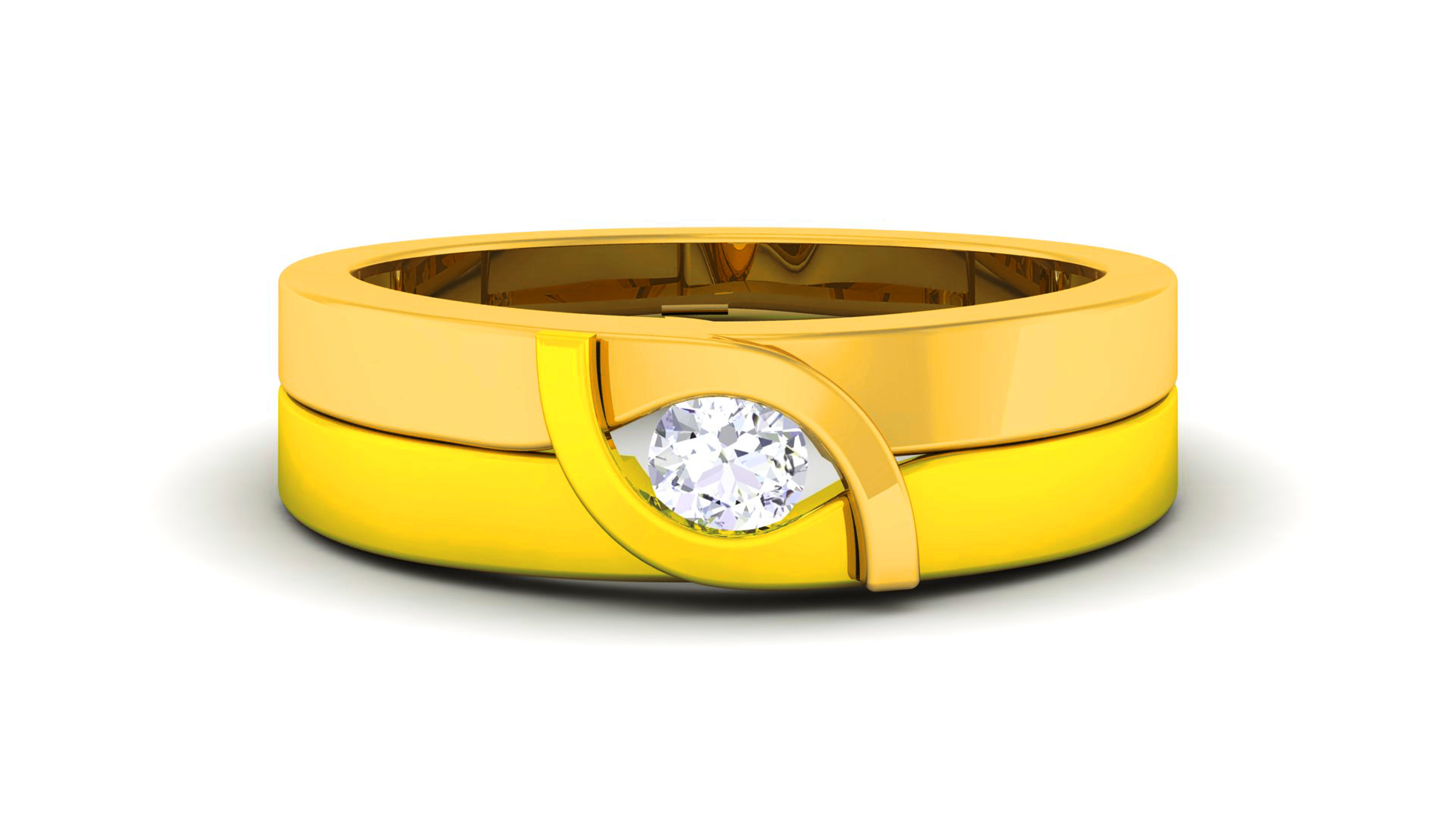 Couple Band Ring 3dm render detail  3D print model_12