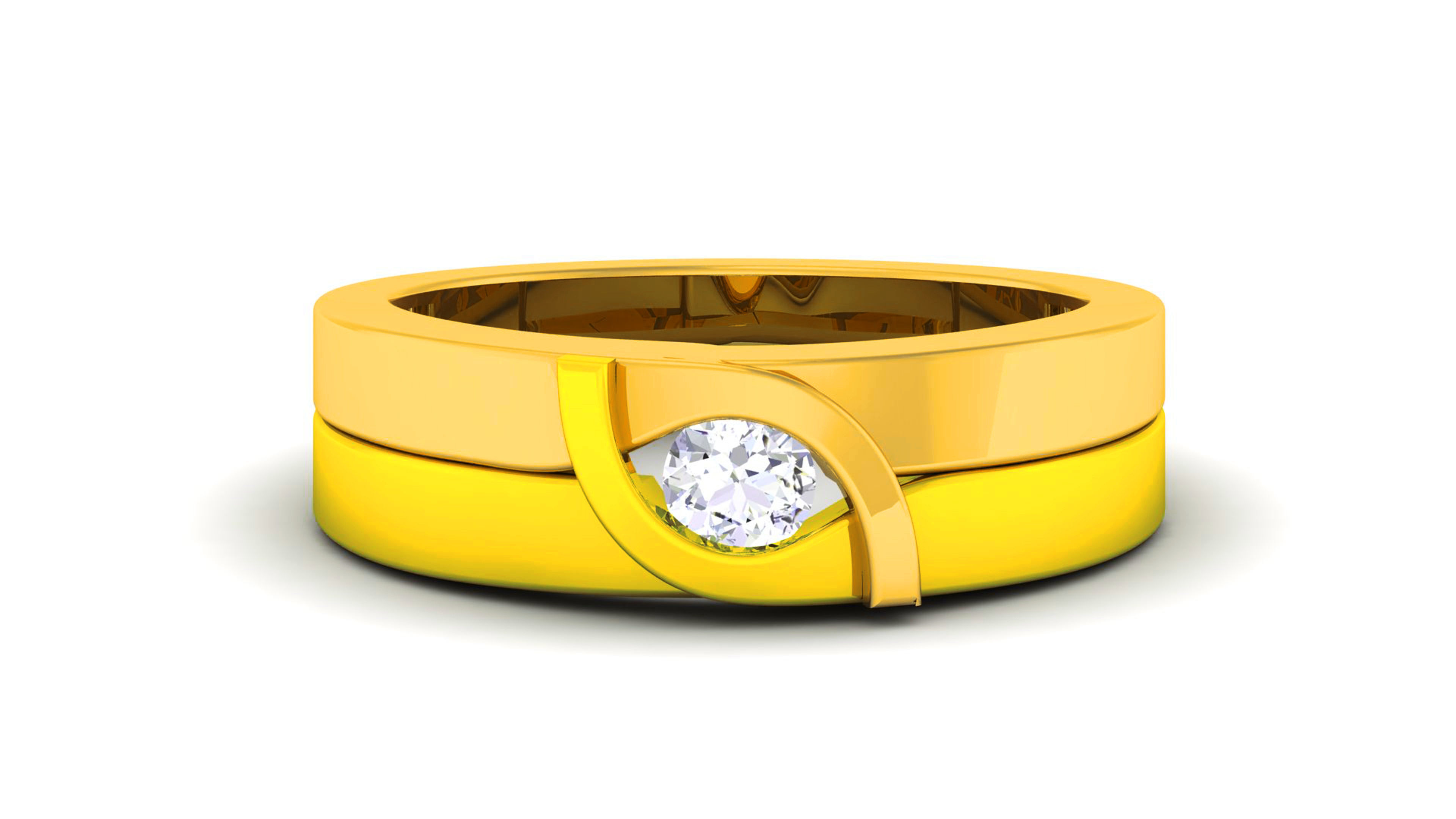Couple Band Ring 3dm render detail  3D print model_24