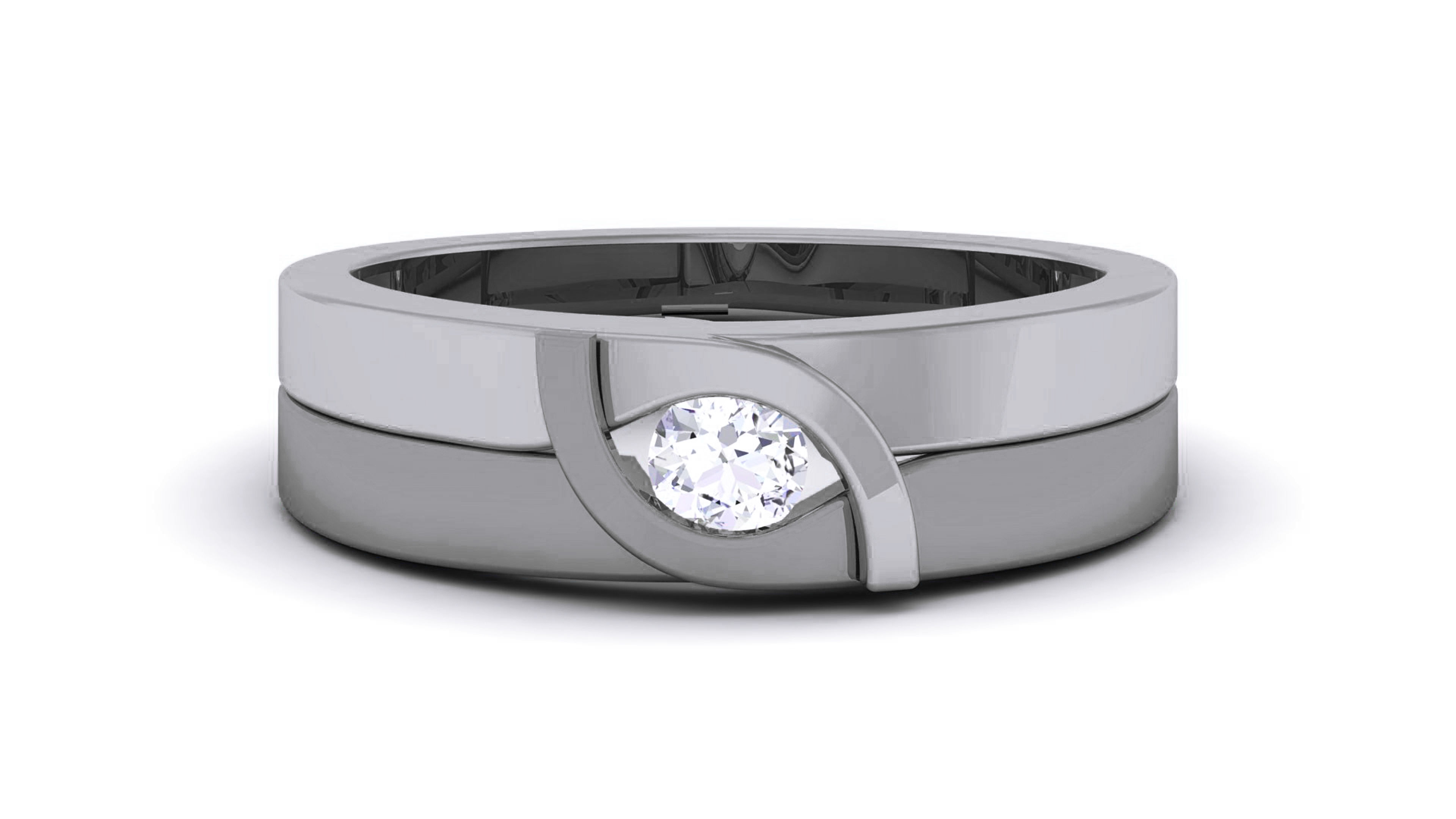 Couple Band Ring 3dm render detail  3D print model_13