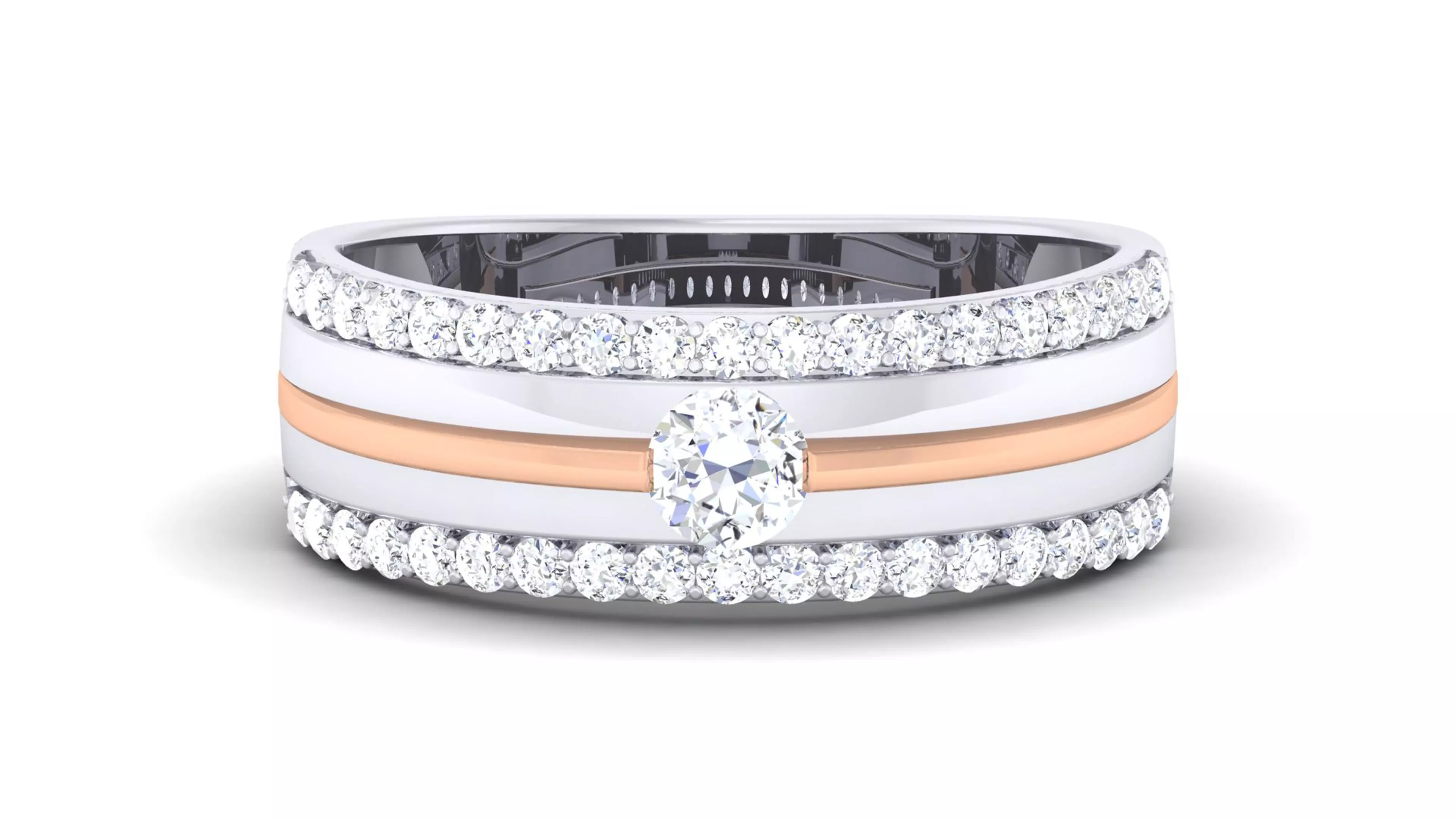 Couple Band Ring 3dm render detail 3D print model
