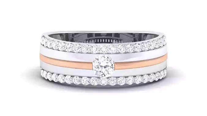 Couple Band Ring 3dm render detail 