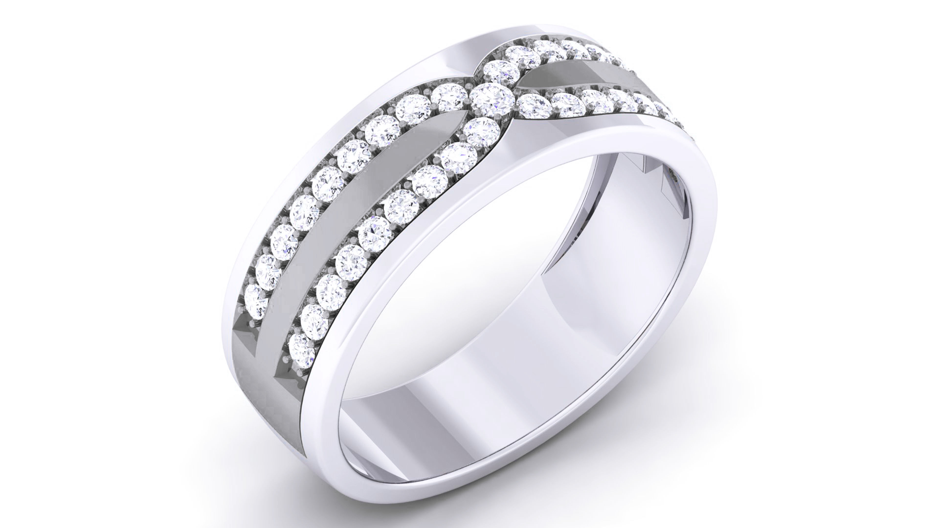 Couple Band Ring 3dm render detail  3D print model_6