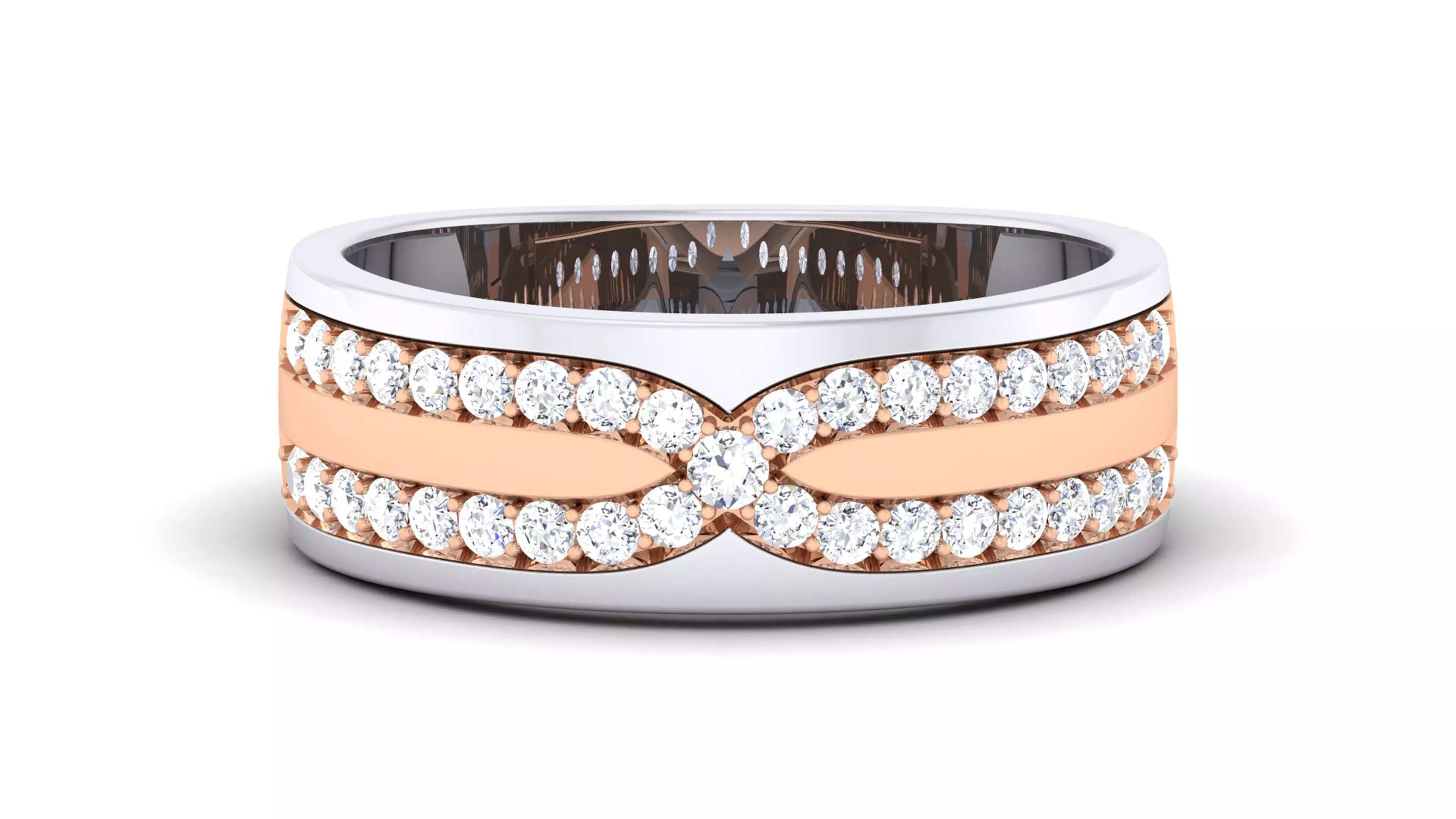 Couple Band Ring 3dm render detail  3D print model_0