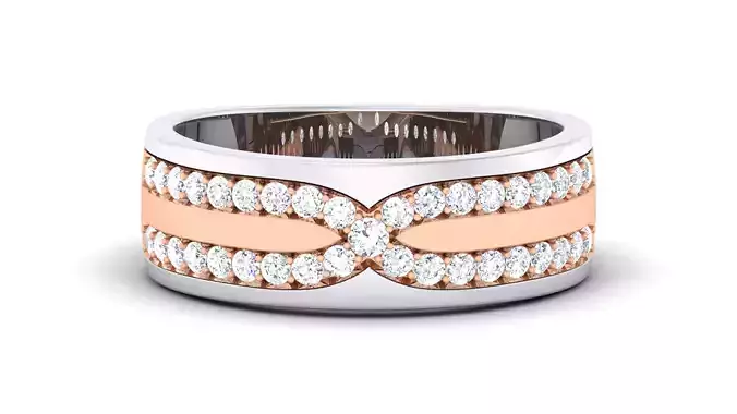 Couple Band Ring 3dm render detail 