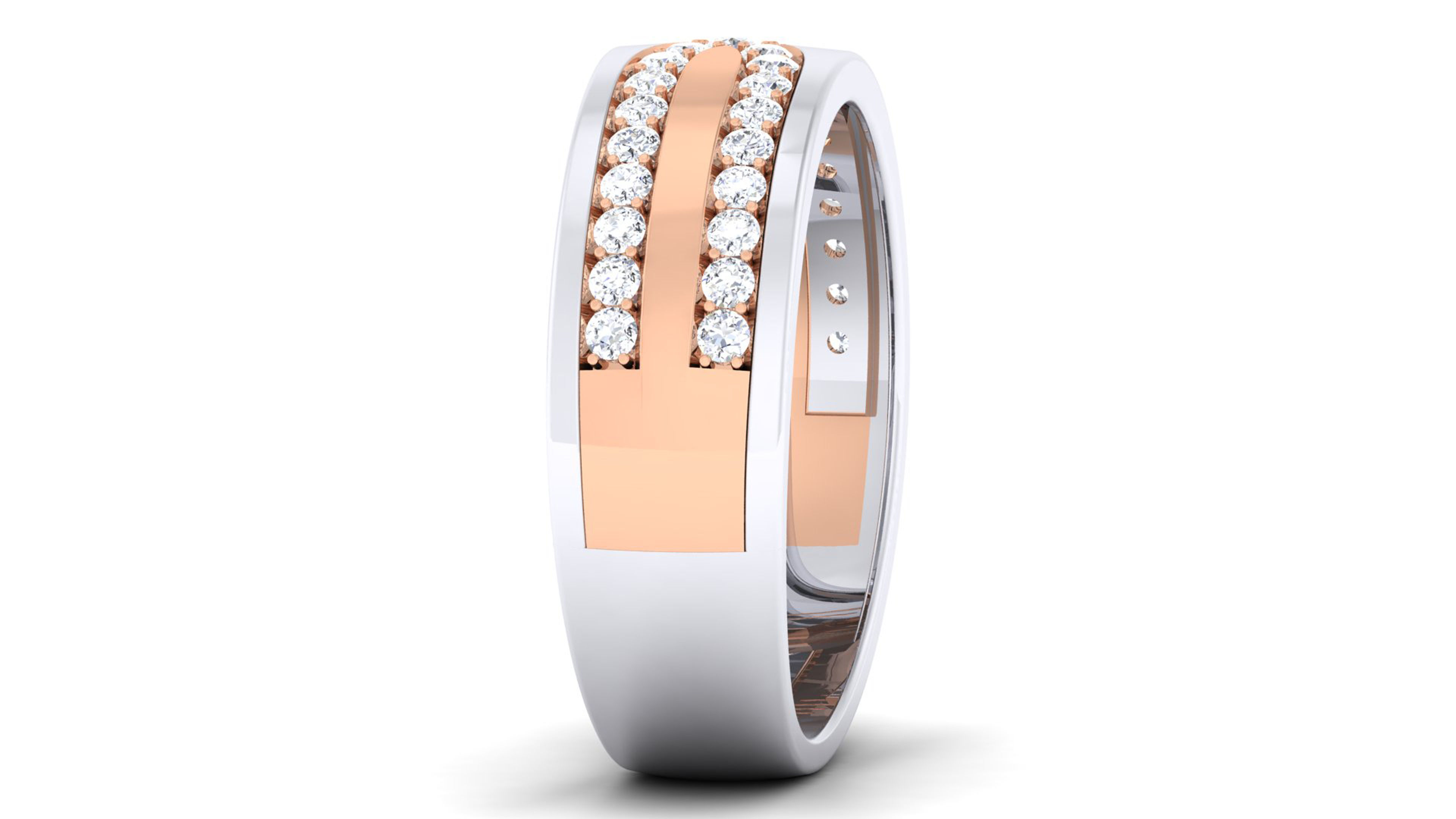 Couple Band Ring 3dm render detail  3D print model_9