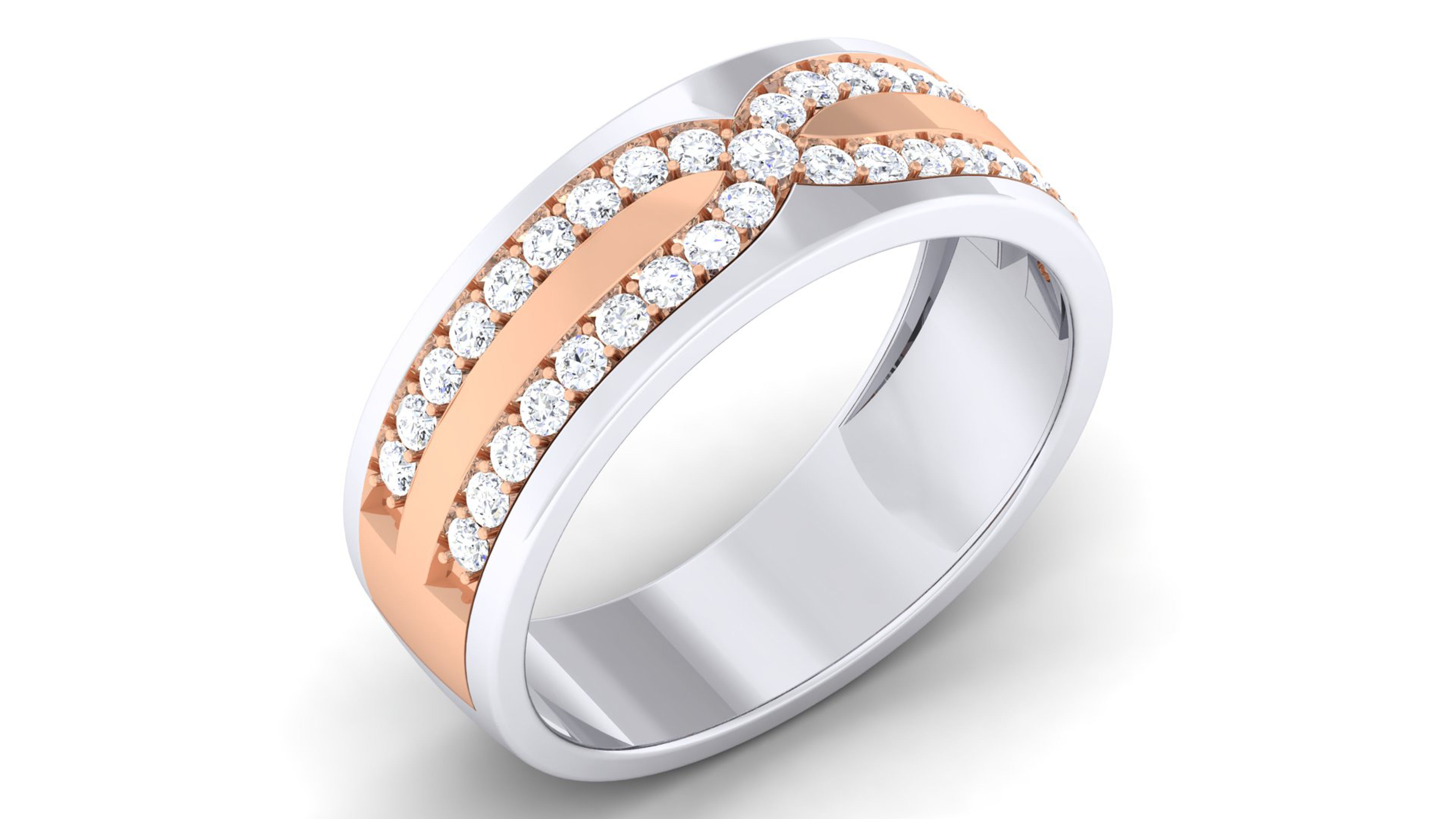 Couple Band Ring 3dm render detail  3D print model_7